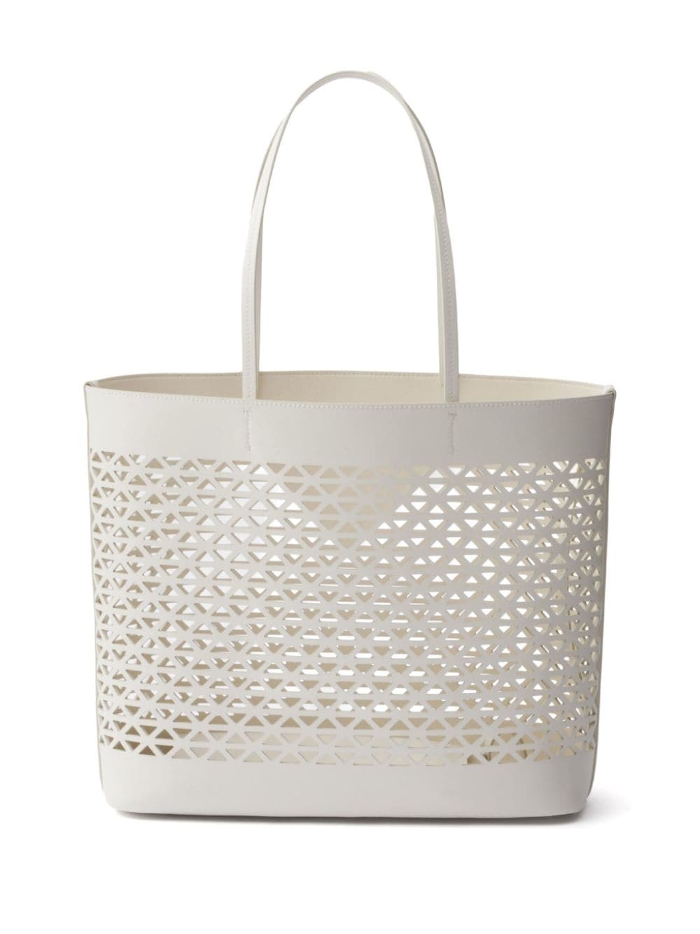 logo-perforated leather tote bag - 2