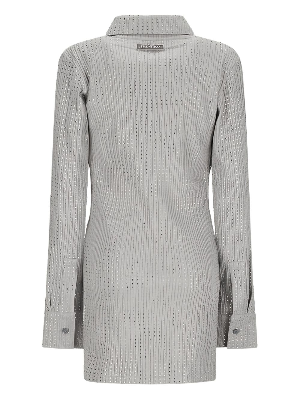 crystal-embellished collared mini dress - 2