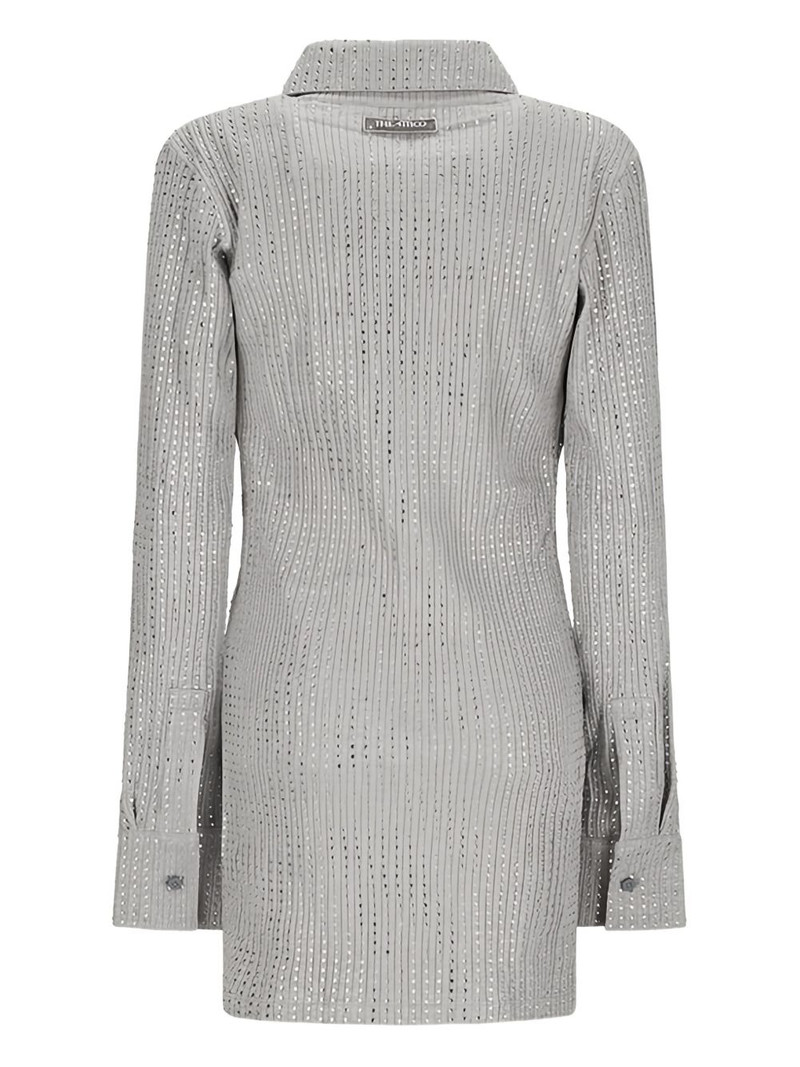 THE ATTICO crystal-embellished collared mini dress outlook