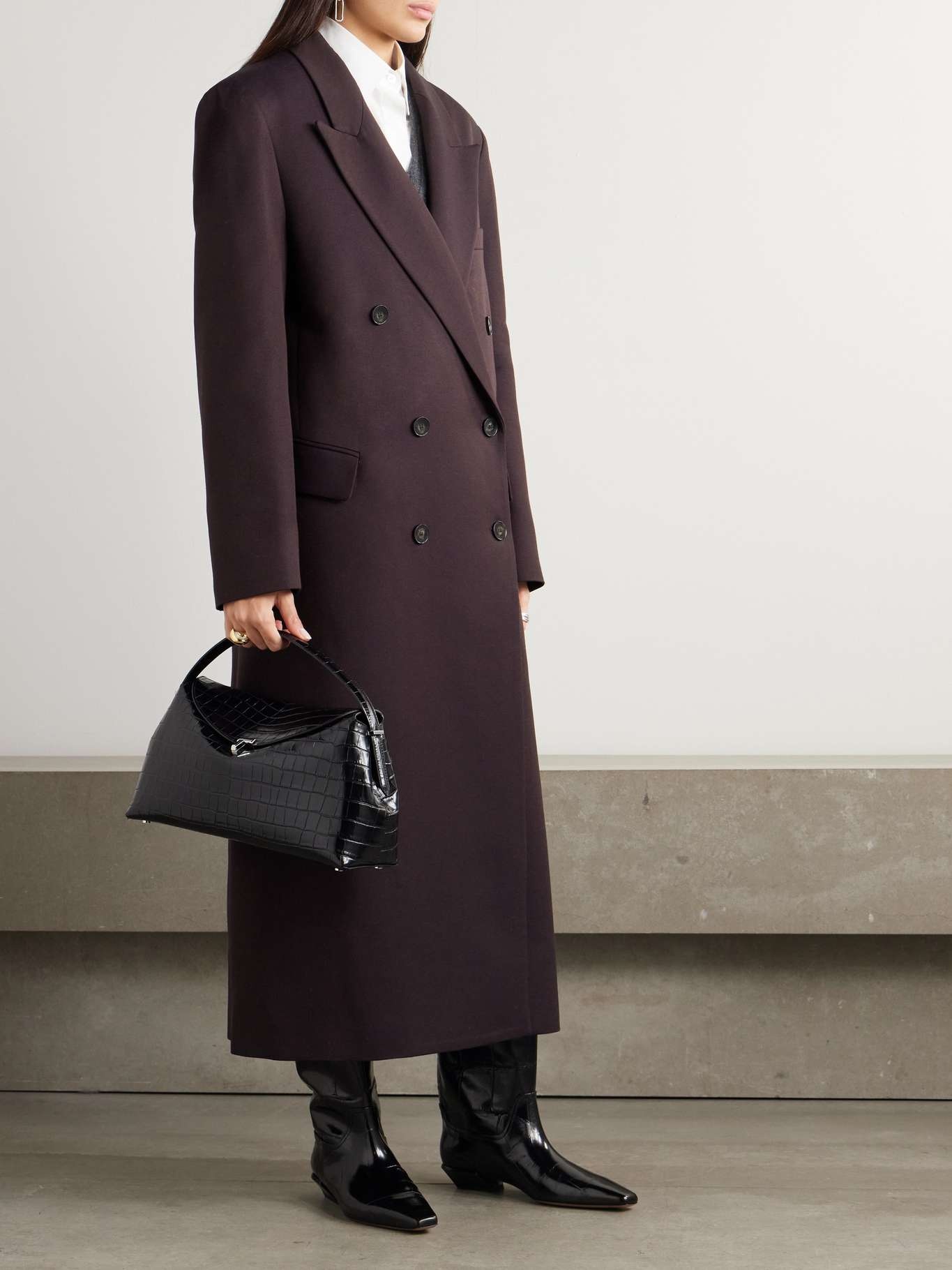 Jane oversized double-breasted twill coat - 3
