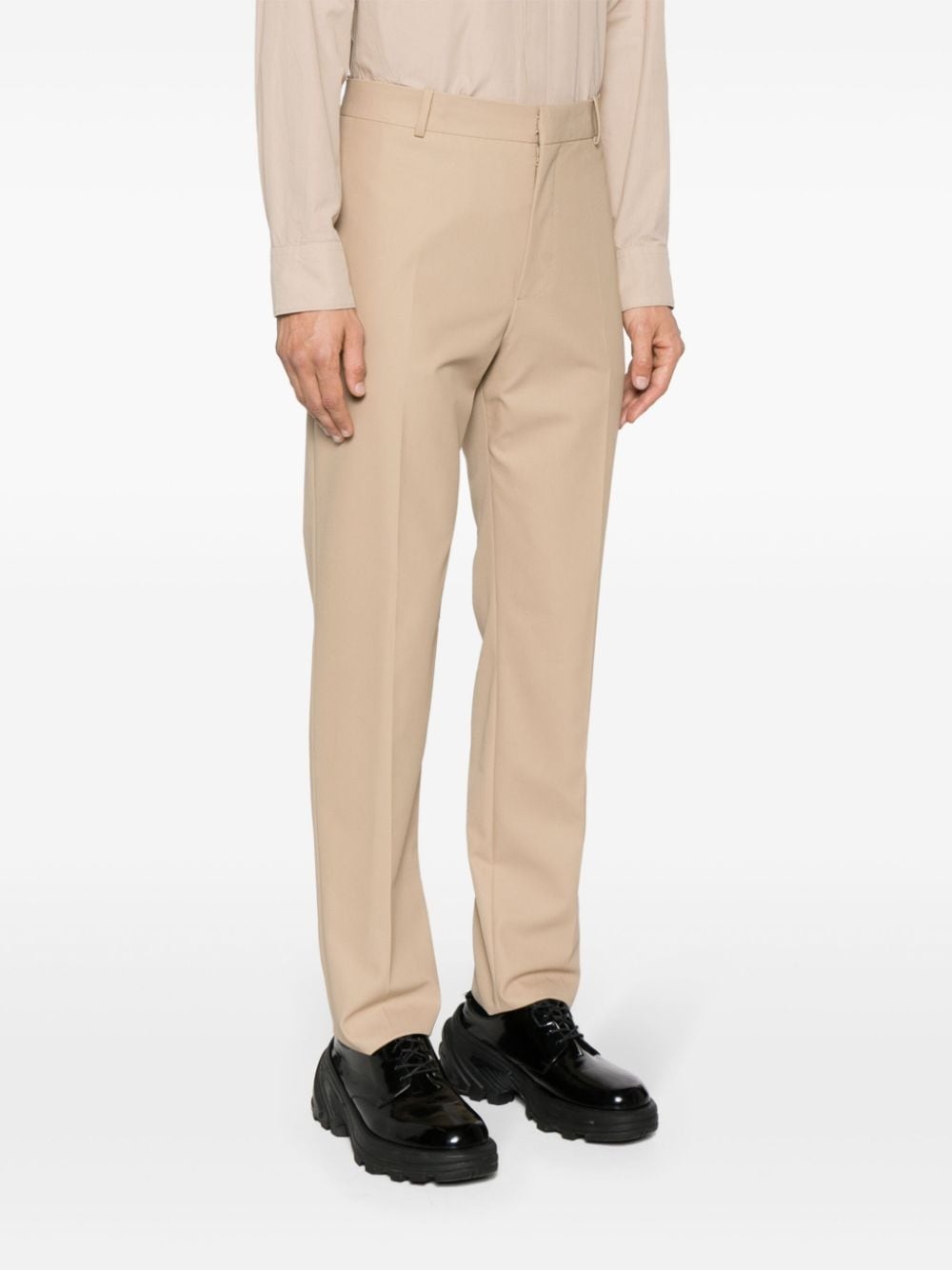 mid-rise twill-weave tailored trousers - 3