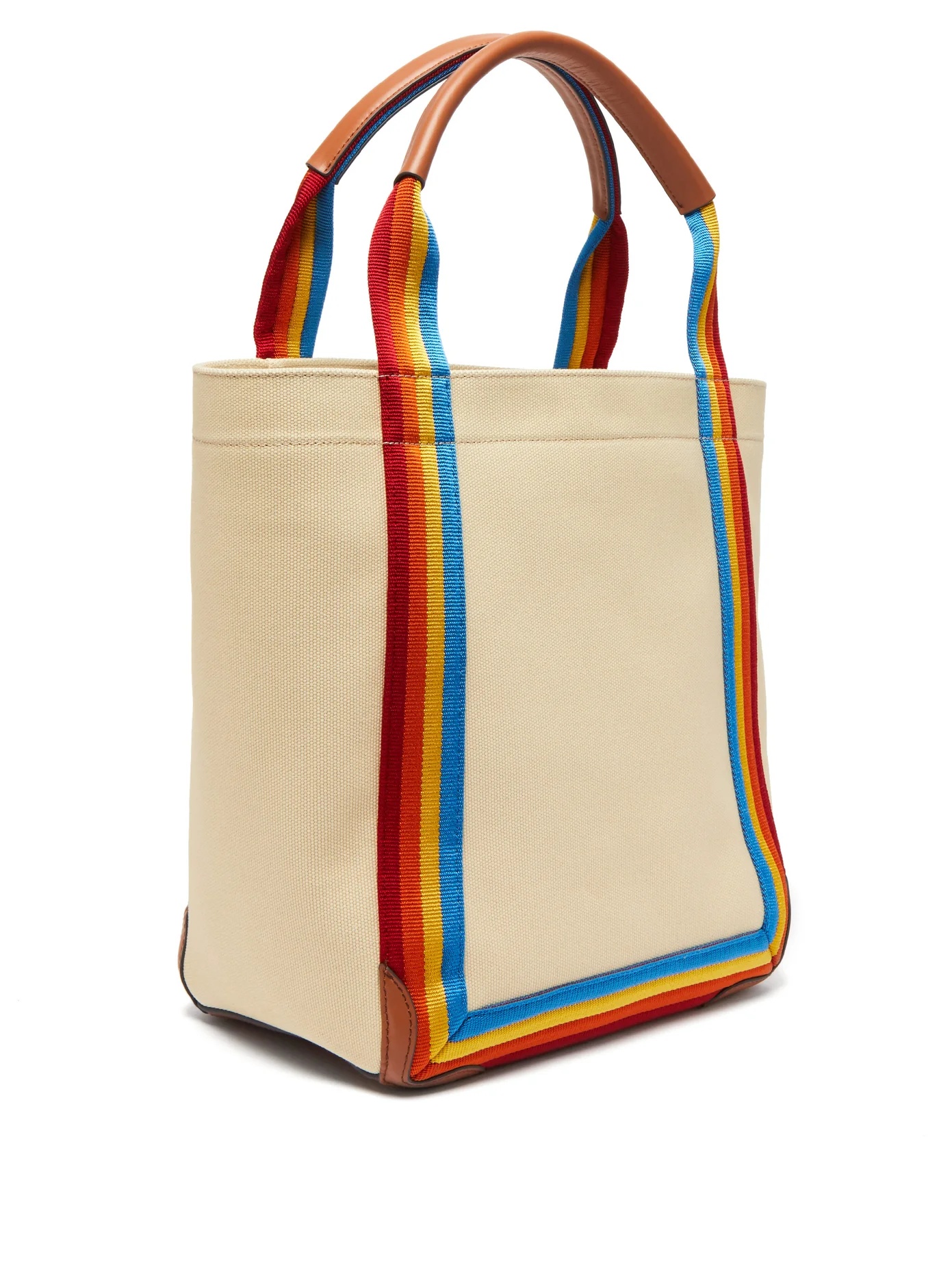 Pont small stripe-trimmed canvas tote bag - 4