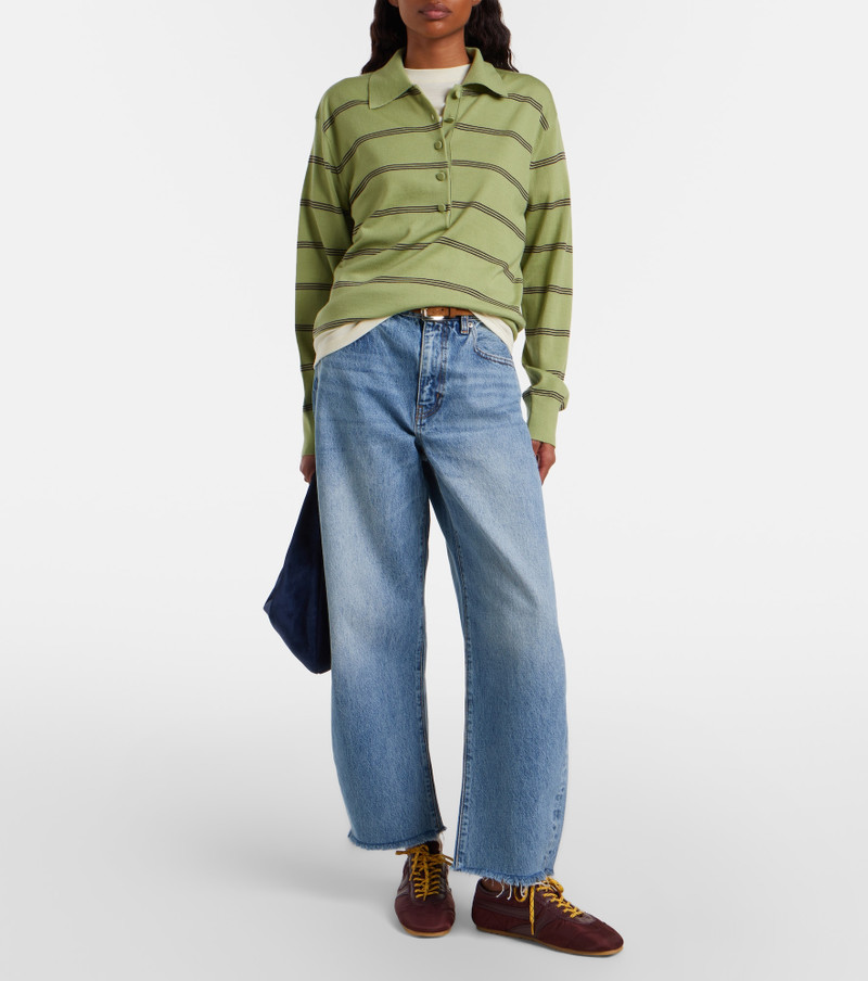 FRAME Bubble cropped barrel-leg jeans outlook