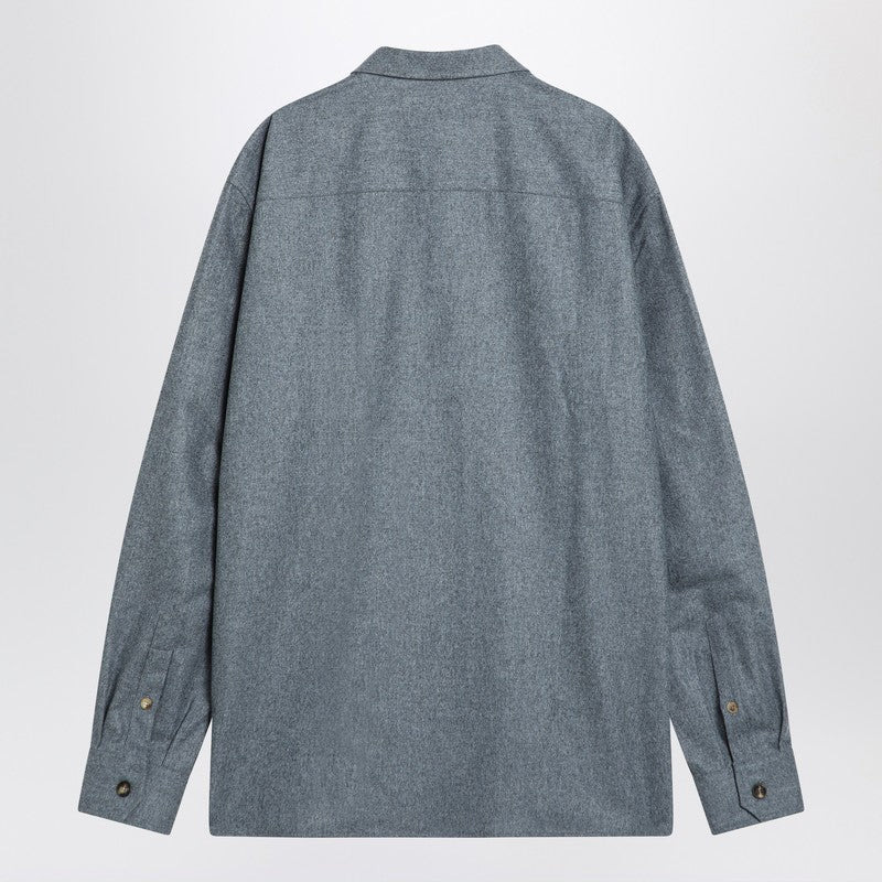 Brunello Cucinelli Shirt Grey Cloud In Wool Men - 2