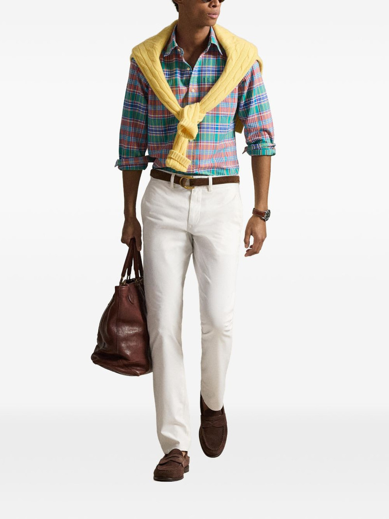 plaid-pattern logo-embroidered shirt 5