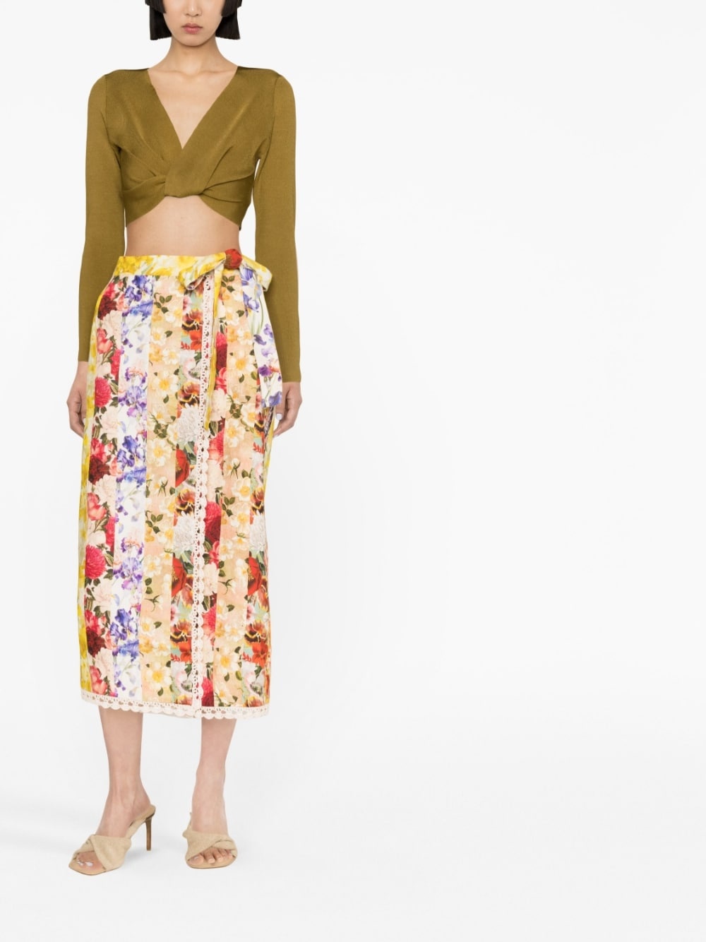 Wonderland floral-print wrap skirt - 2