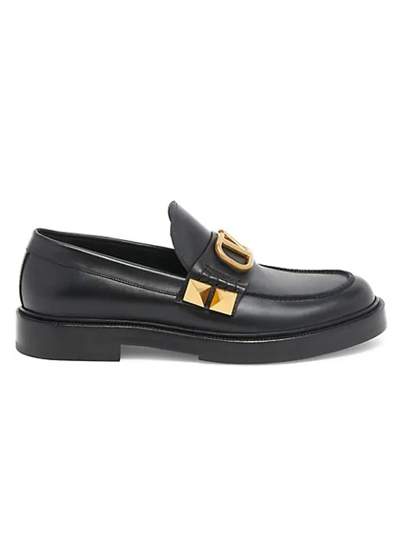 VLogo leather loafers 1