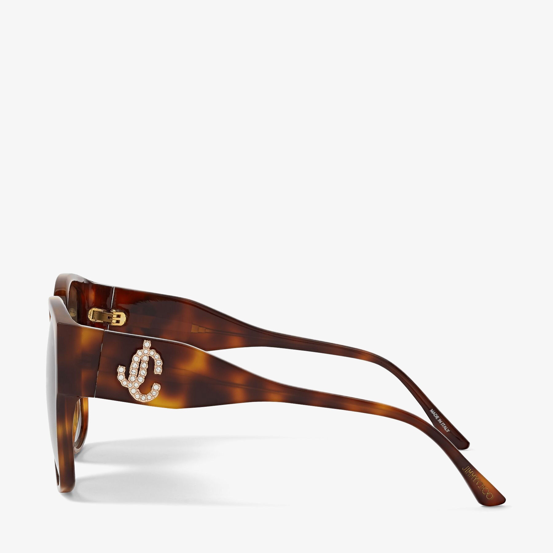Noemi
Dark Havana Square-Frame Sunglasses with Crystal JC Logo - 2