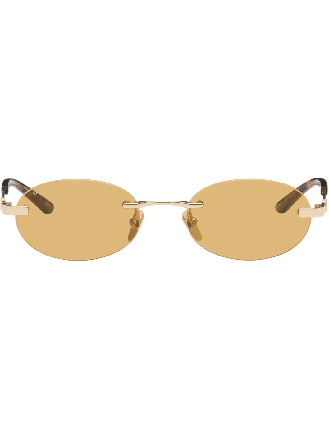 Gold Oval-Frame Sunglasses - 1