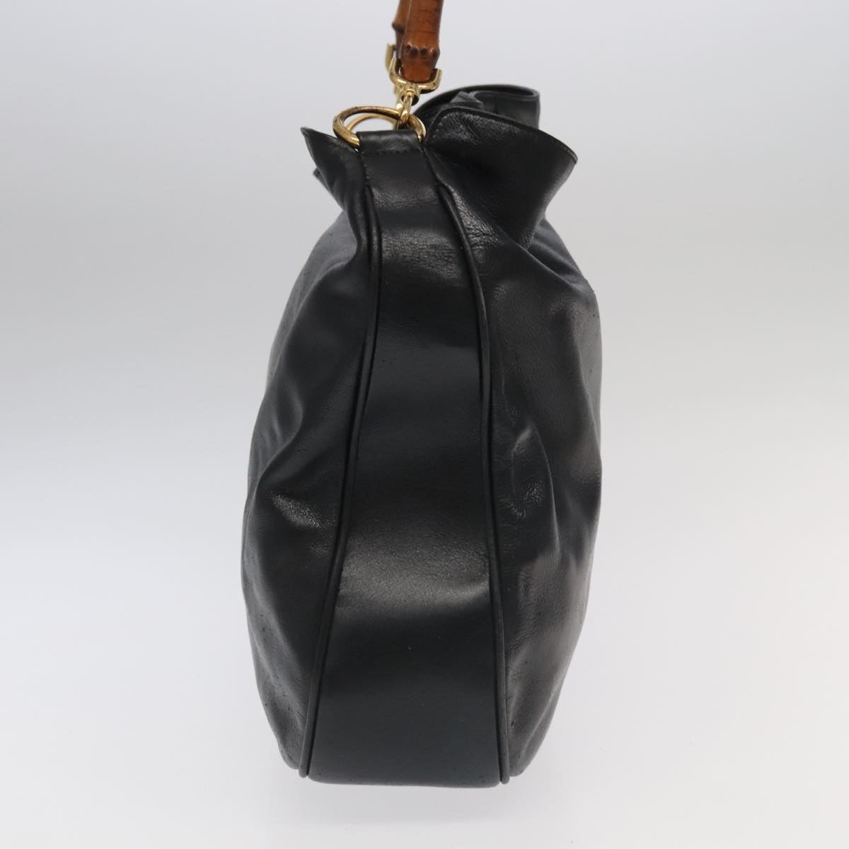 GUCCI Bamboo Hand Bag Leather Black Gold 001 1781 001 1781 - 5