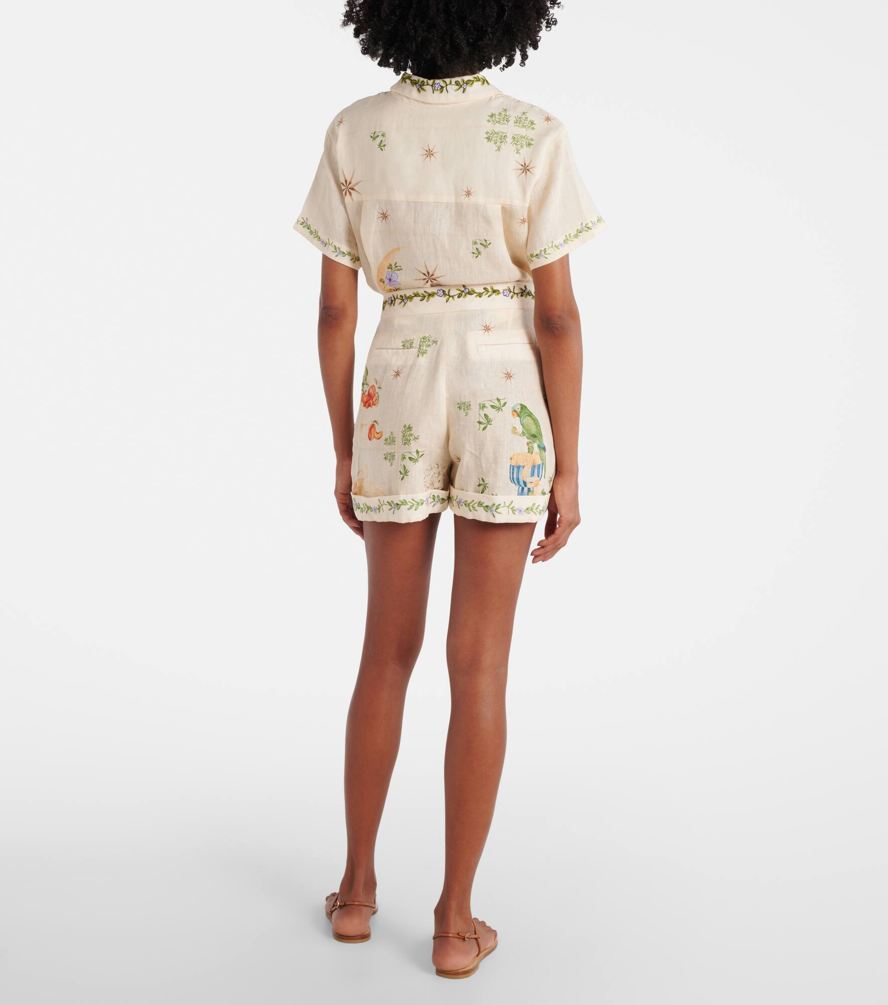Rommy floral linen Bermuda shorts - 3