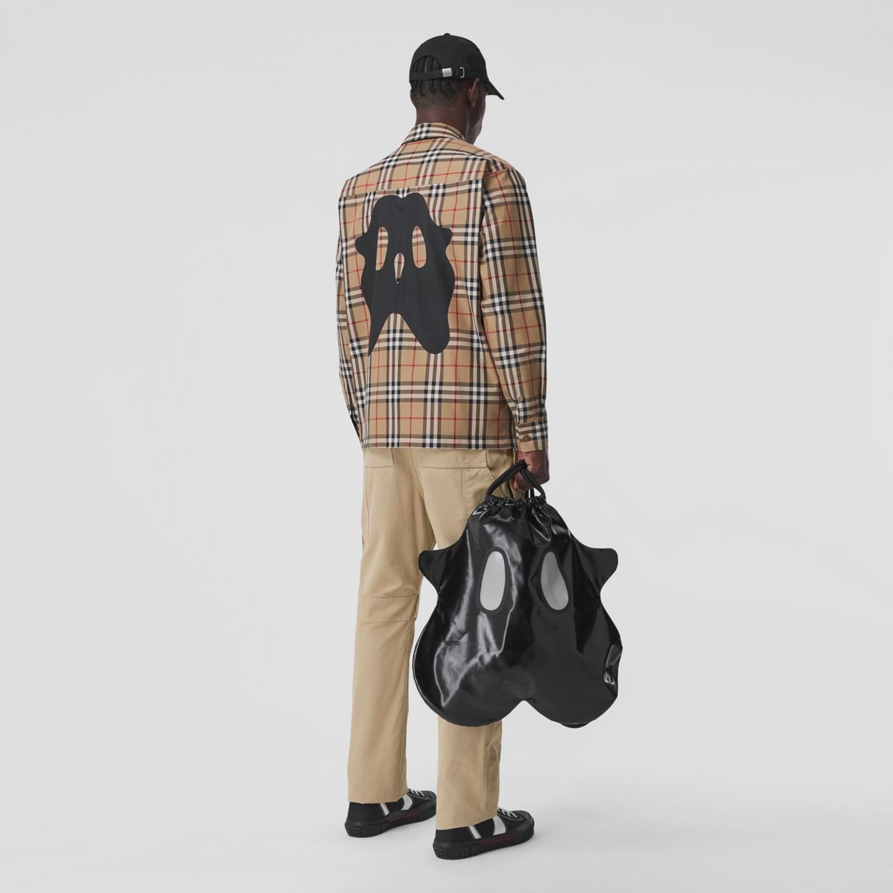 Monster Graphic Check Cotton Zip-front Shirt - 2