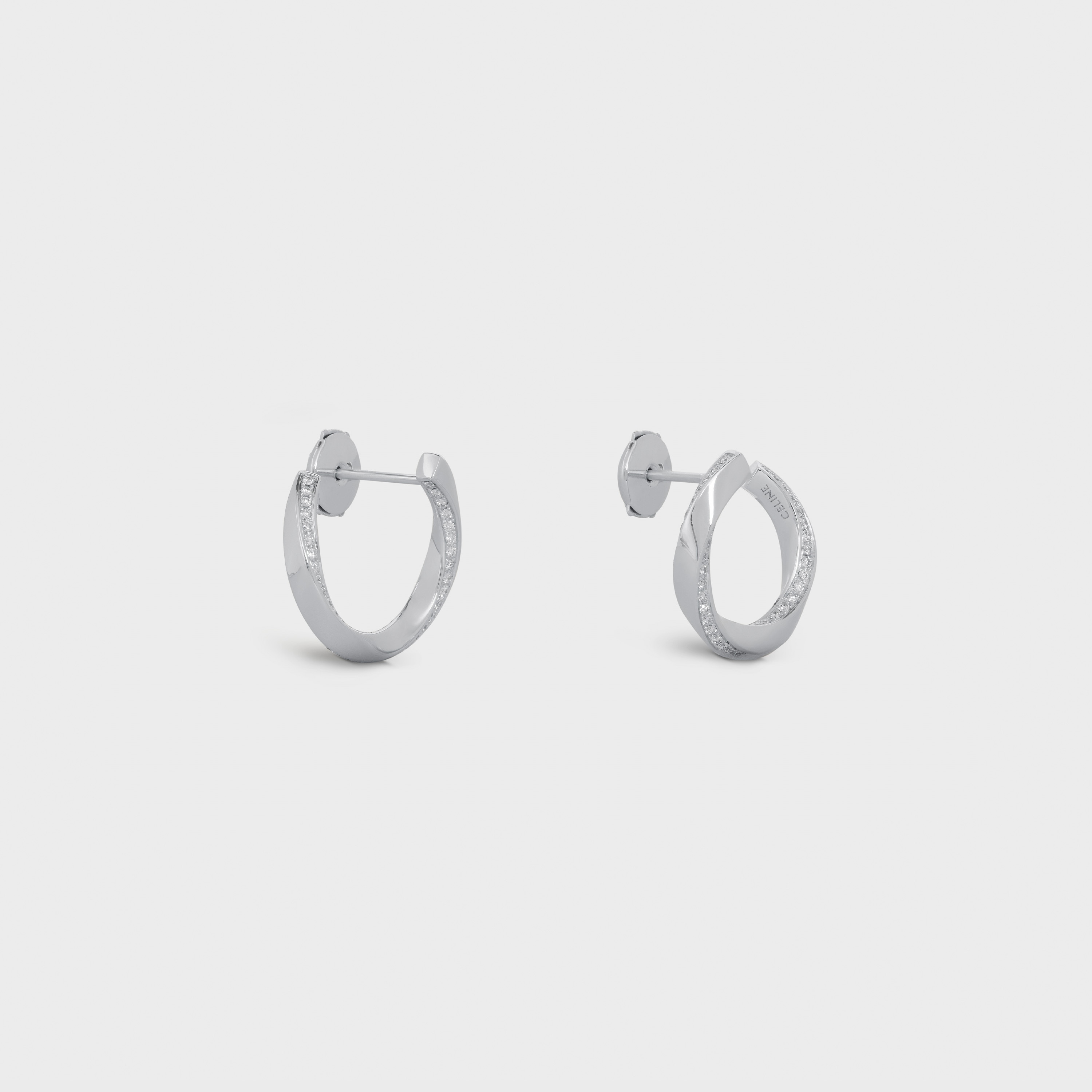 Torsion Earrings in White Gold and Diamonds - 2