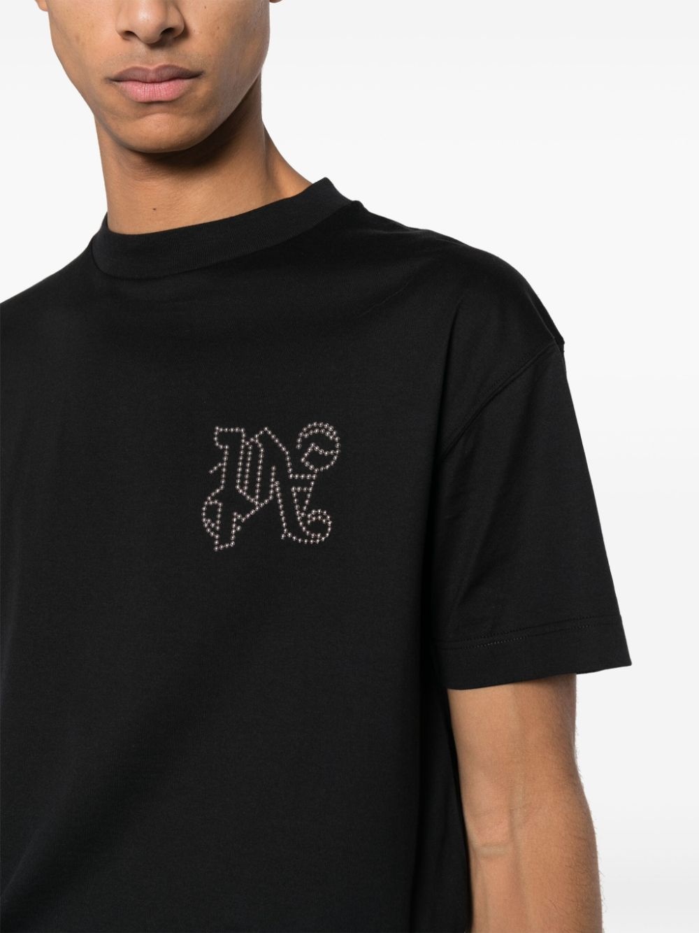 monogram-studded cotton T-shirt - 5