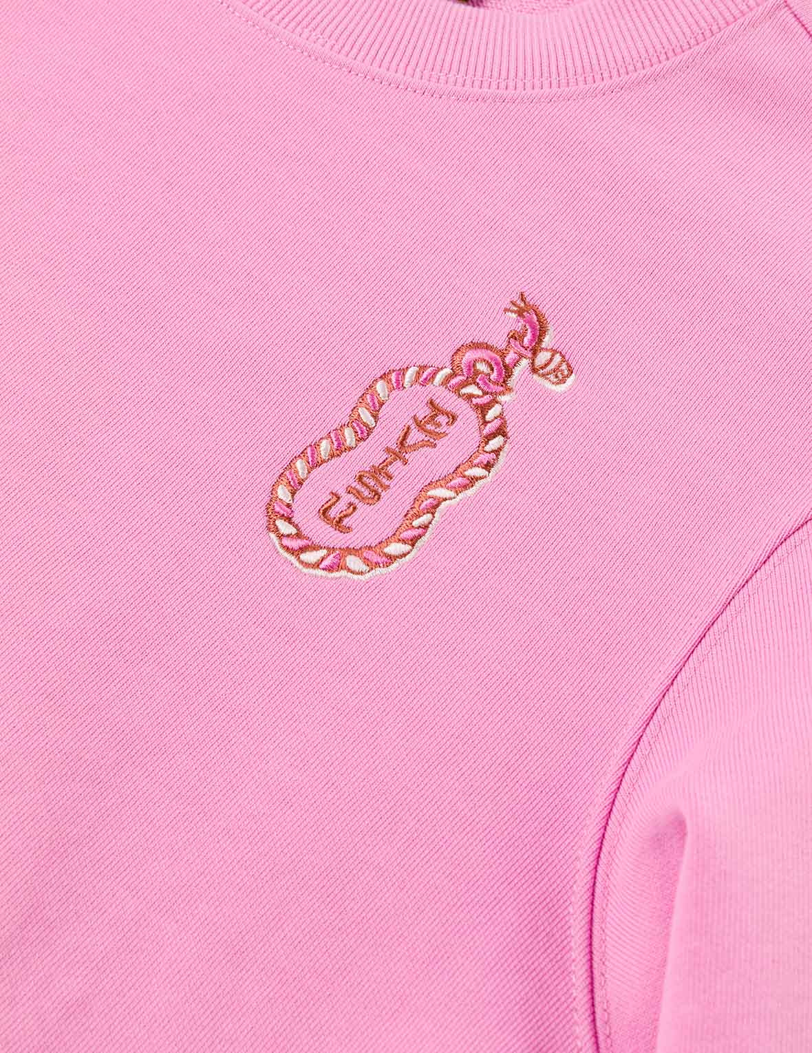 Cat and Logo Embroidery Regular Fit Sweatshirt - 11