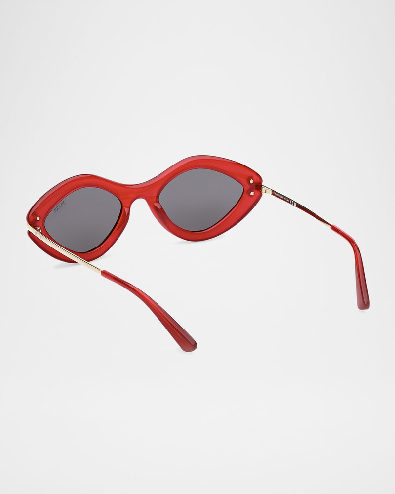 PUCCI Logo Acetate & Metal Oval Sunglasses outlook
