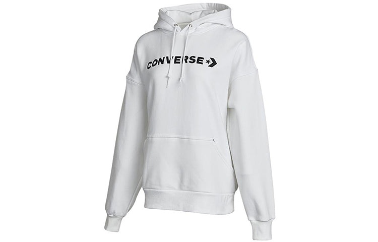 Converse Classic Logo Athleisure Casual Sports Fleece Lined Hoodie White 10021657-A02 - 3