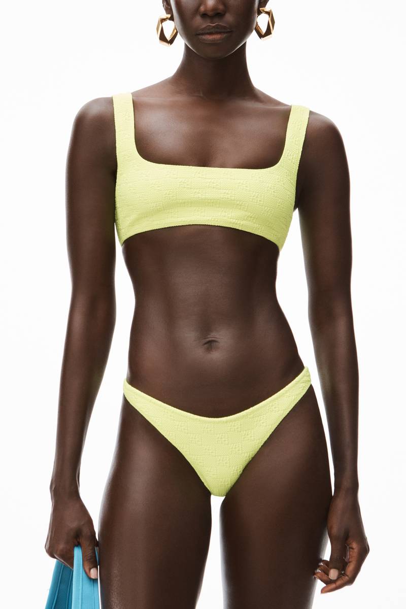 Alexander Wang BIKINI BOTTOM IN TEXTURED LOGO JERSEY outlook