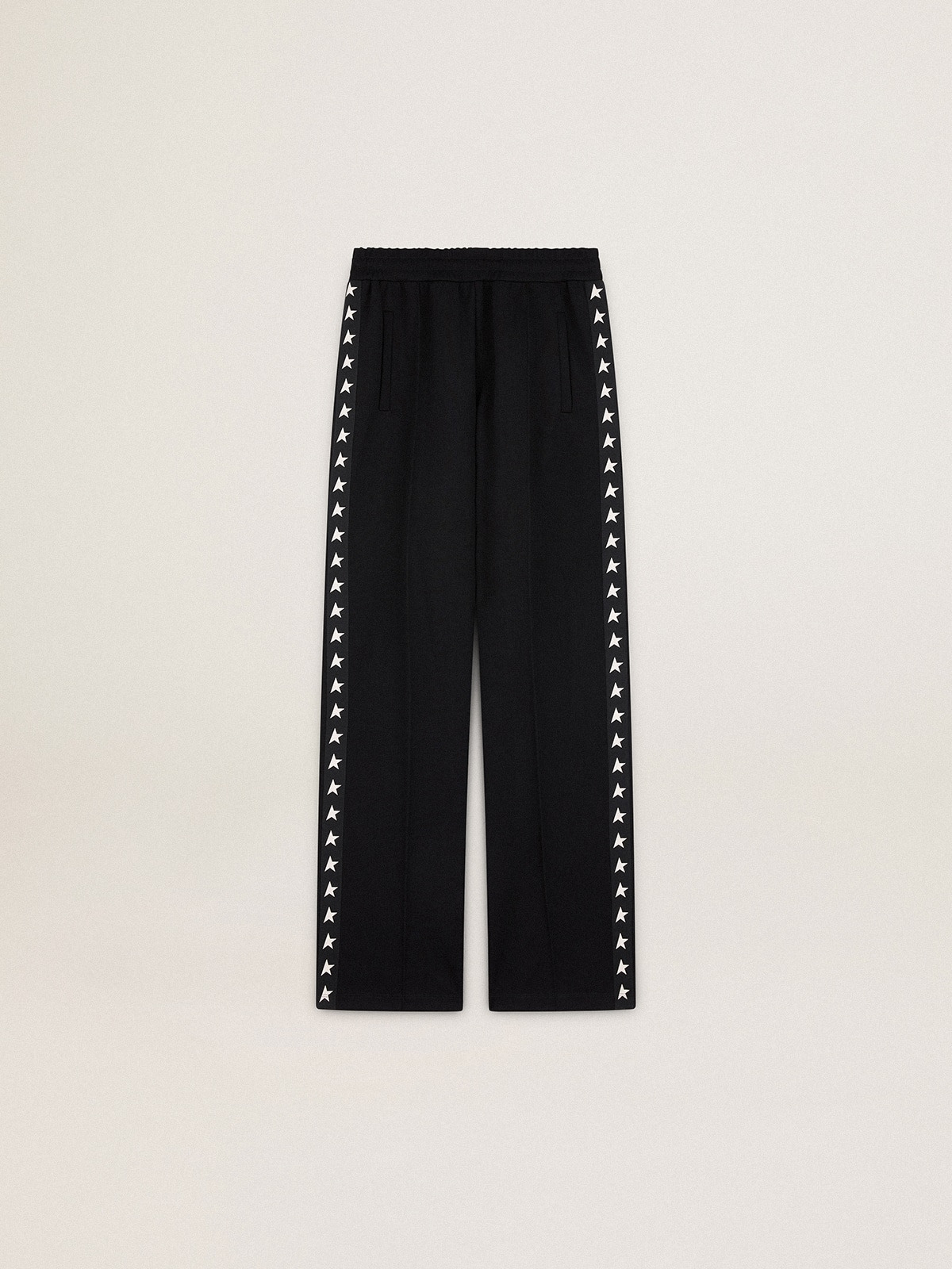 Women’s black joggers with white stars on the sides - 1