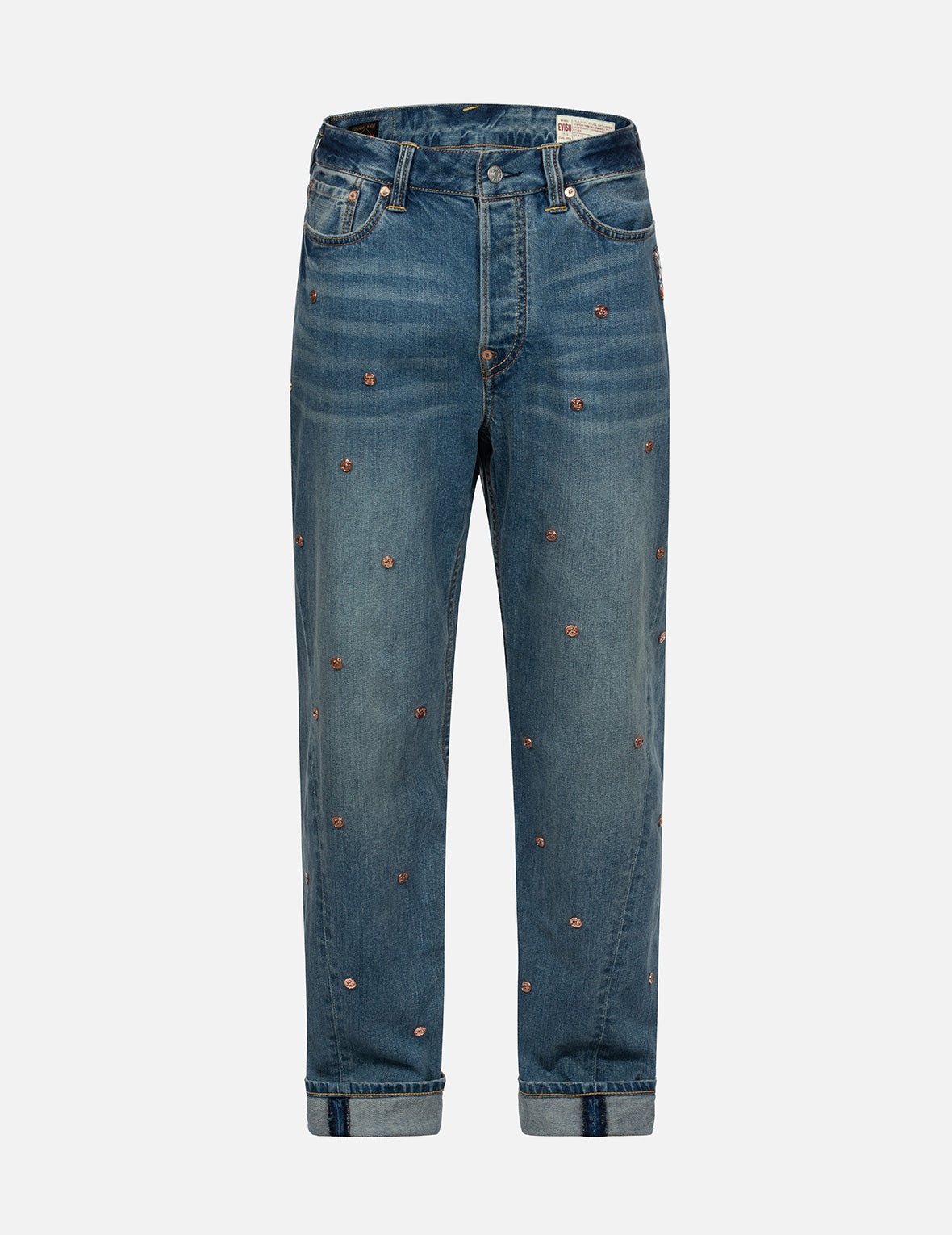 Allover Rivets and Seagull Applique 3D Regular Fit Jeans - 2