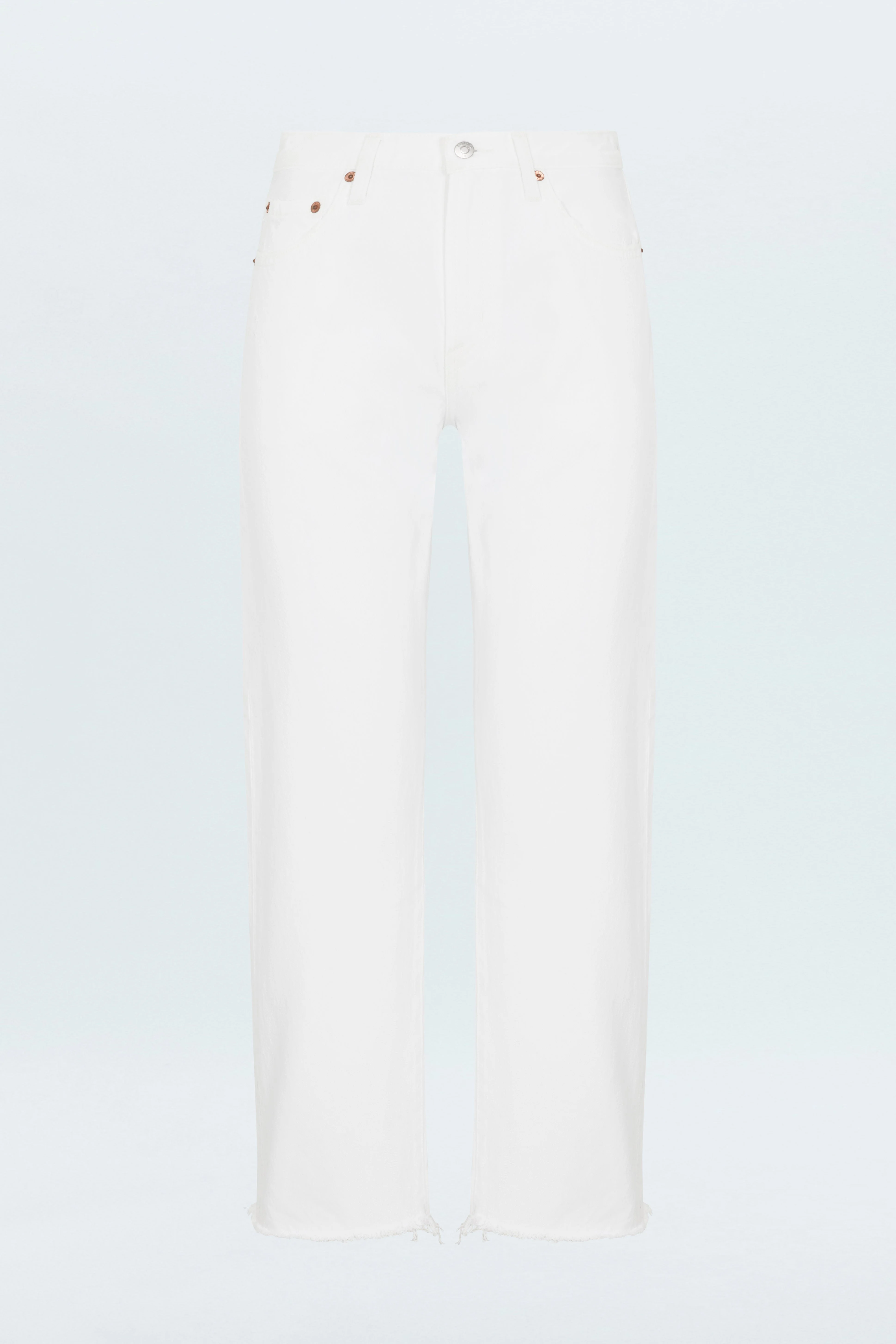 LEXI MID RISE BOWED STRAIGHT JEAN - LUXE WHITE VINTAGE - 1