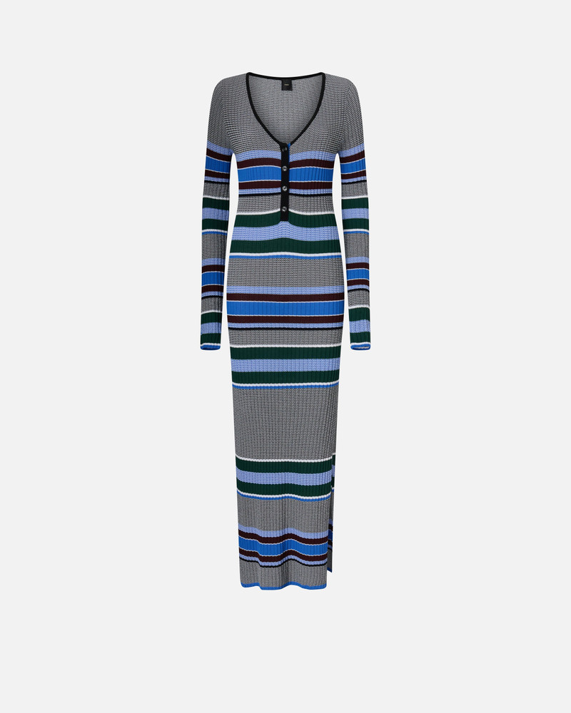 LONG STRIPED KNIT SLIM-FIT DRESS 1