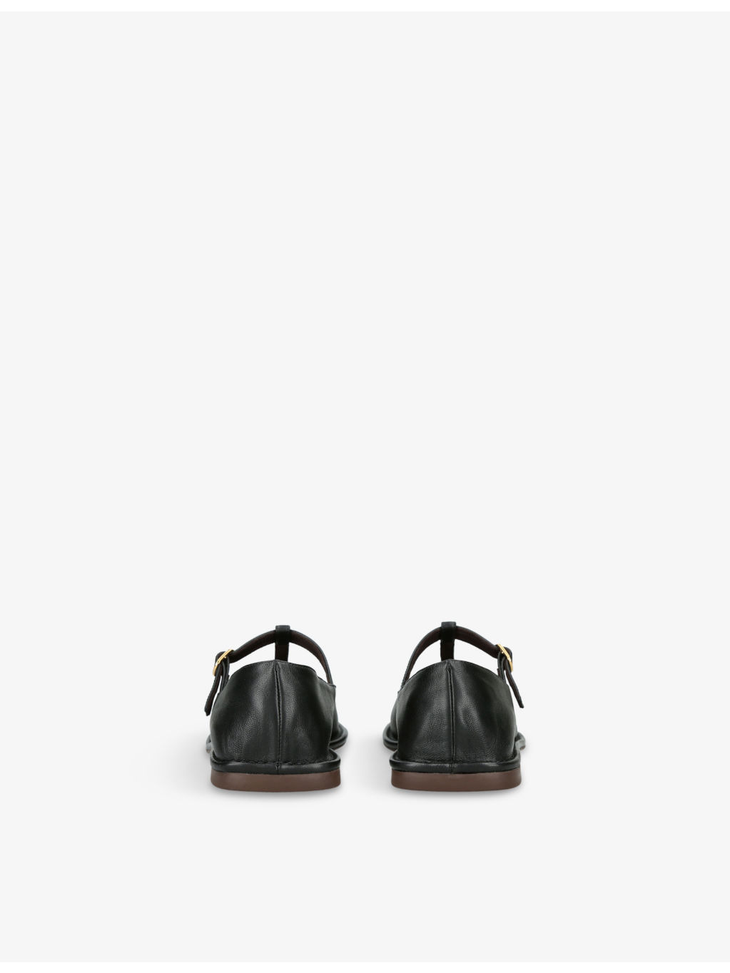 Square T-Bar Leather Pumps - 4