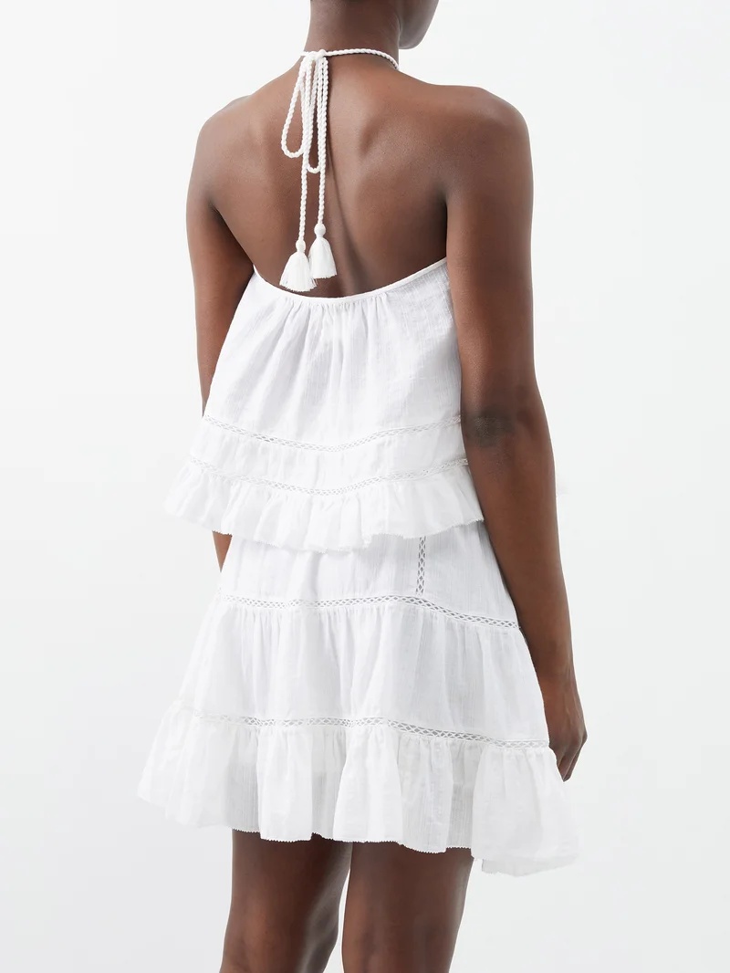 Liso halterneck cotton-gauze top - 5