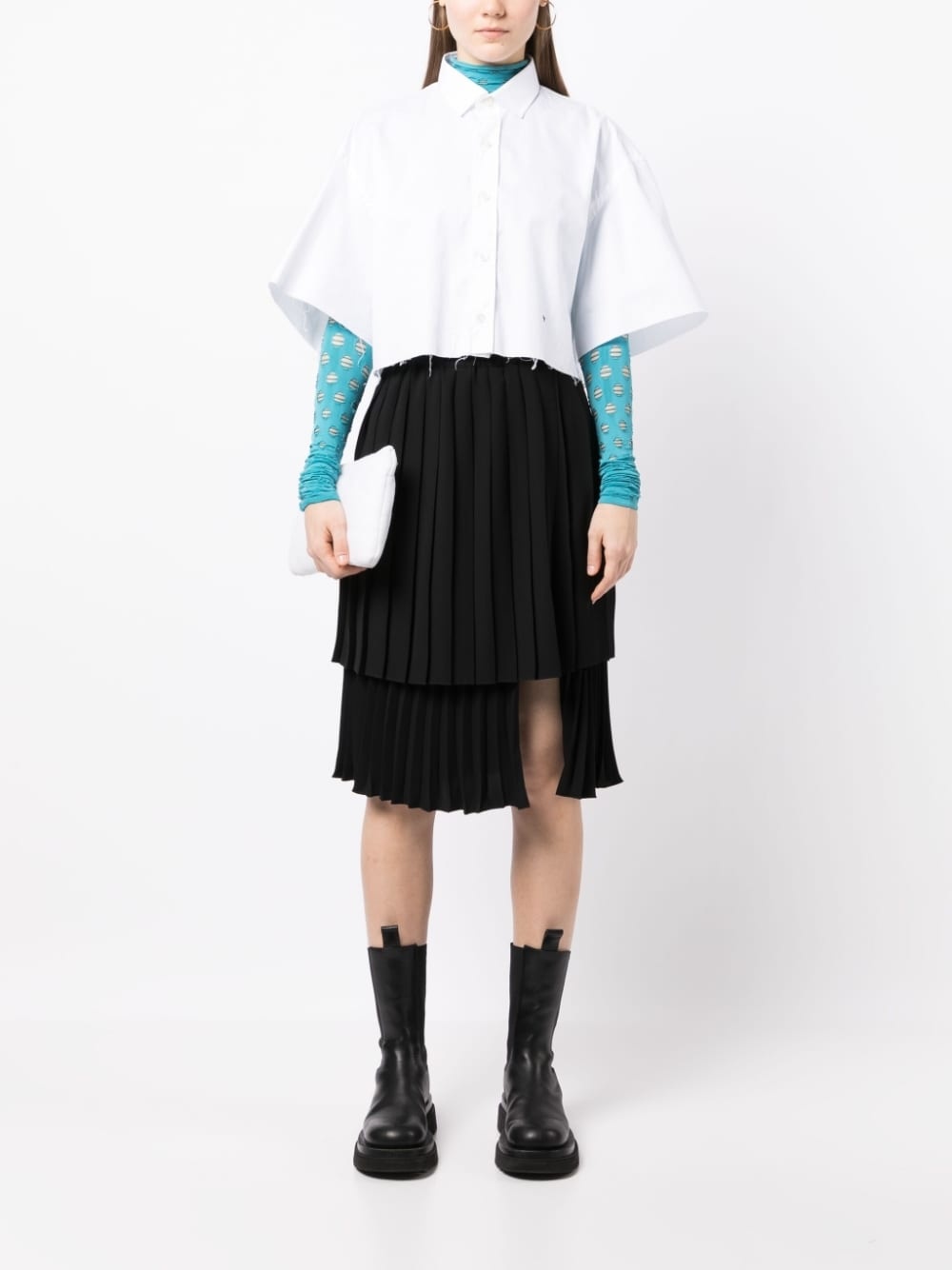 knee-length pleated skirt - 2