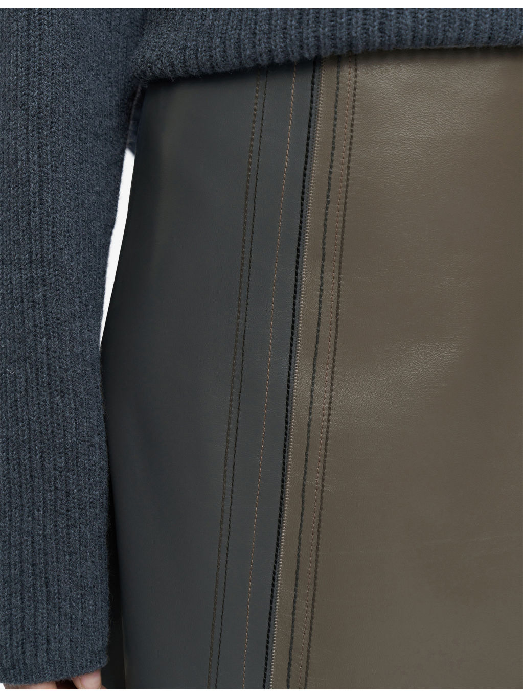 Cezanne A-Line Leather Midi Skirt - 4