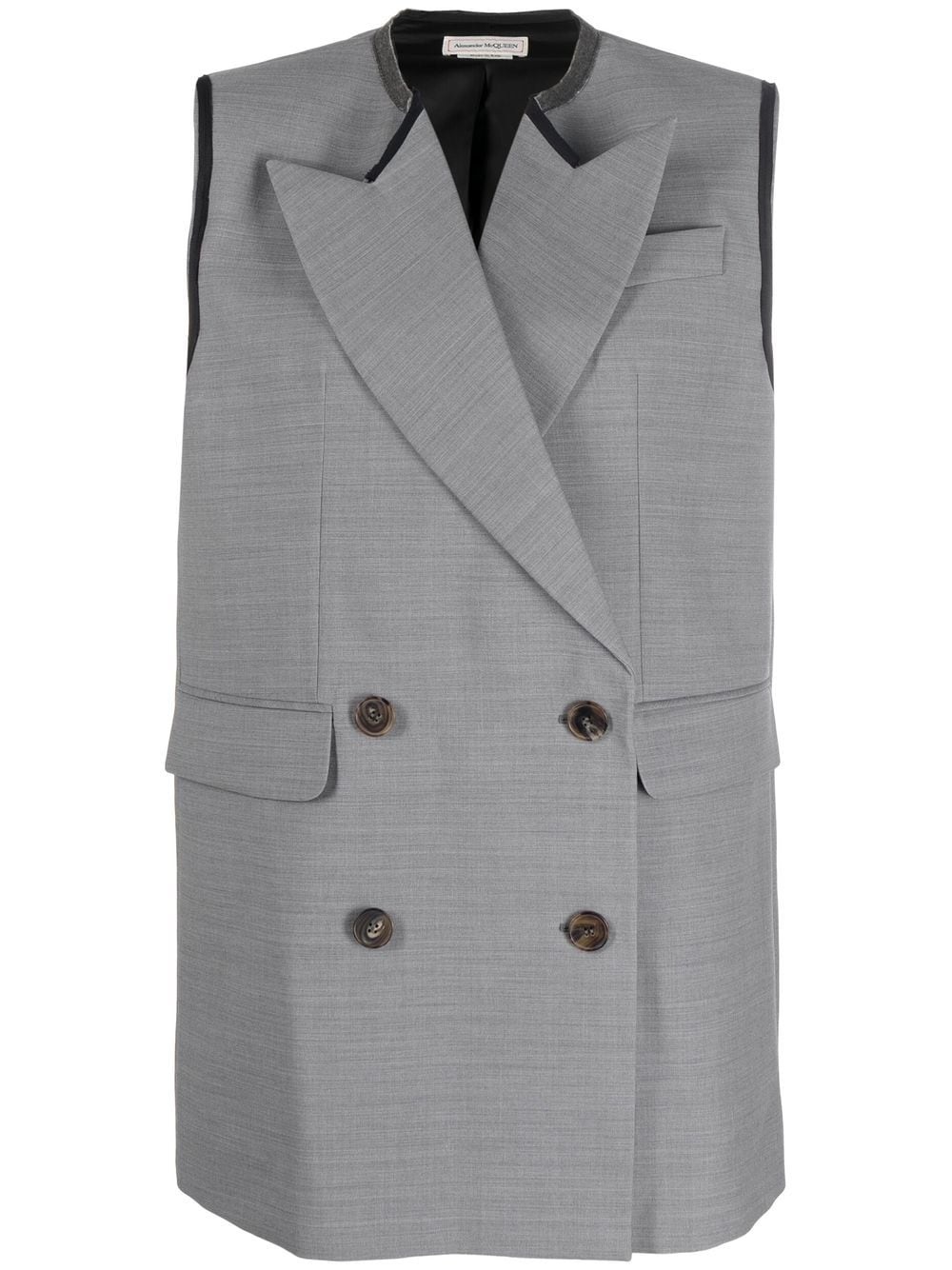 contrasting-trim detail vest - 1