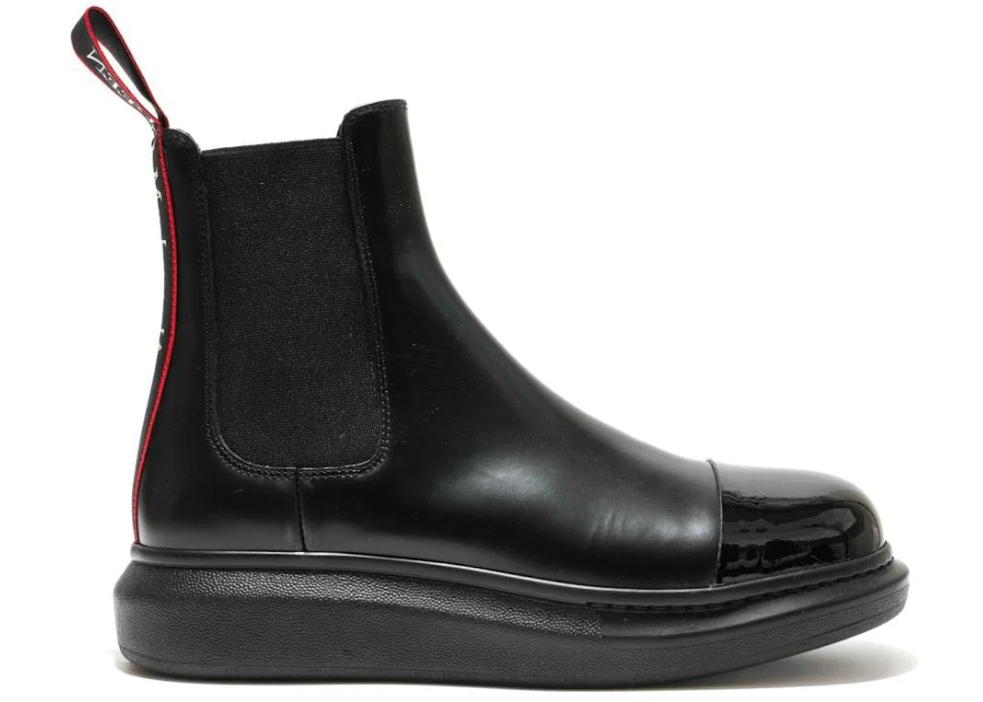 Alexander McQueen Hybrid Chelsea Boot Black Red Detail - 1