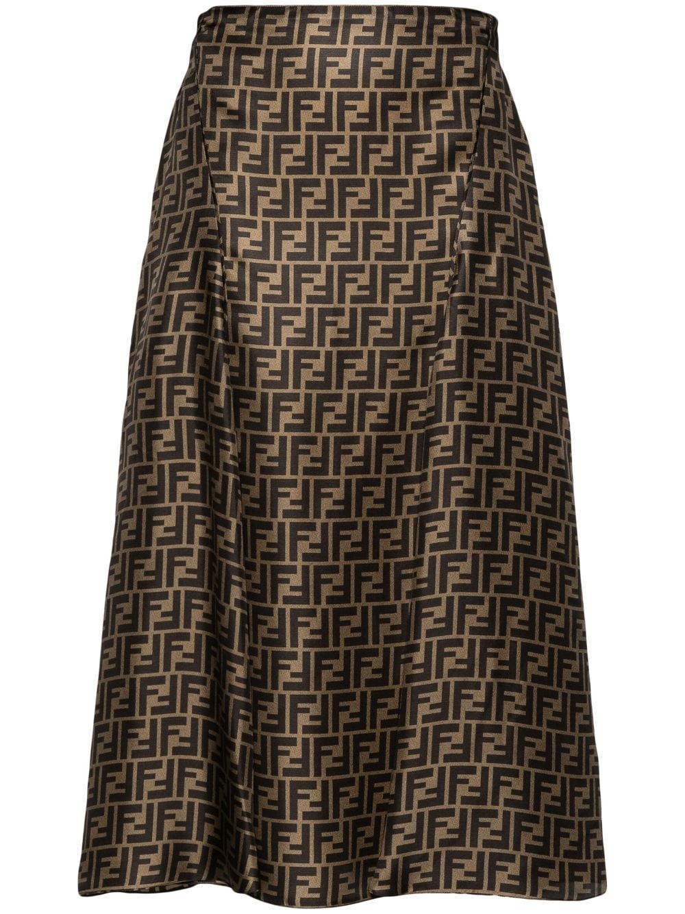 FENDI FF pattern print midi skirt farfetch REVERSIBLE
