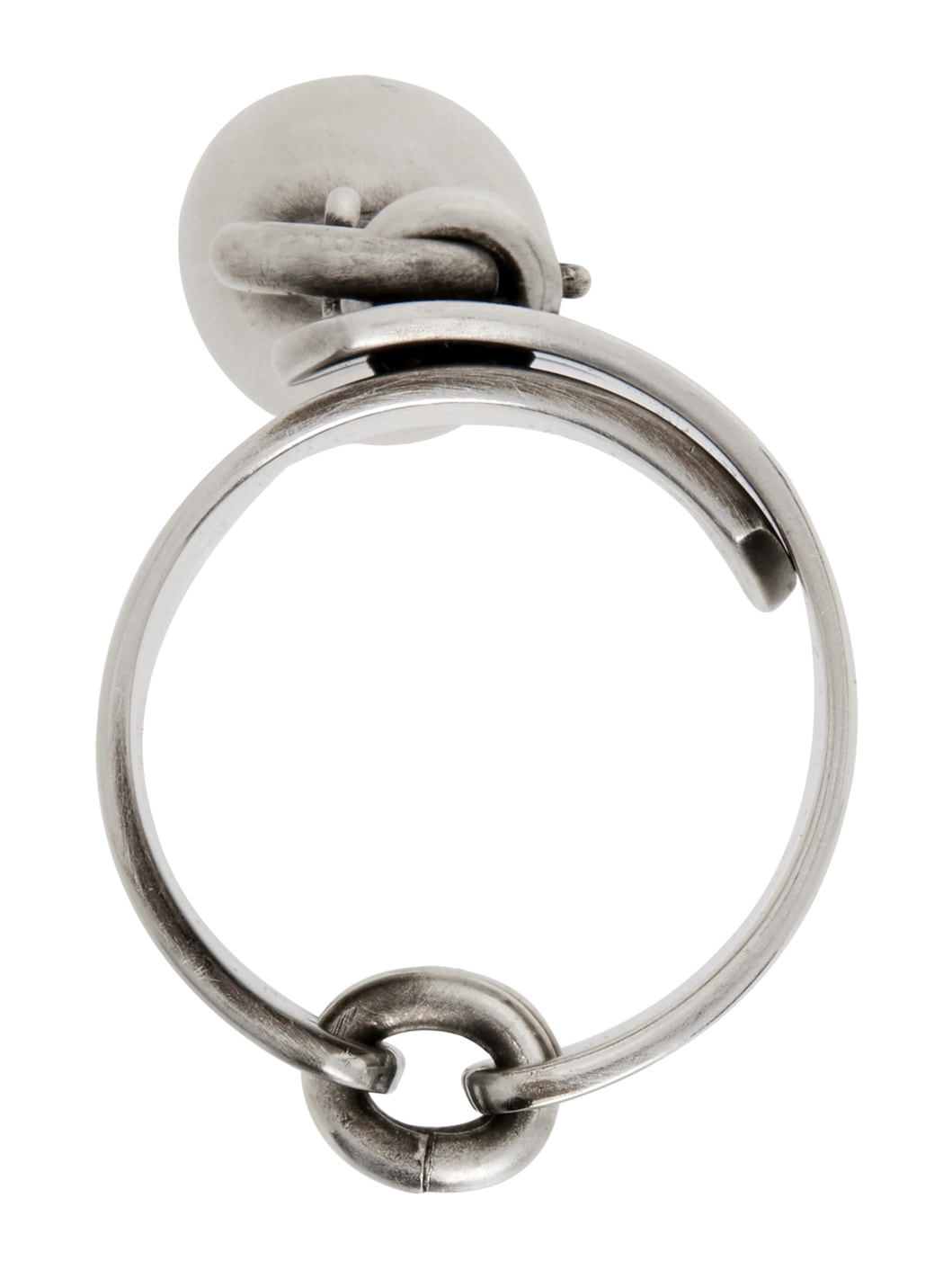Silver Locking Pearl Ring - 2