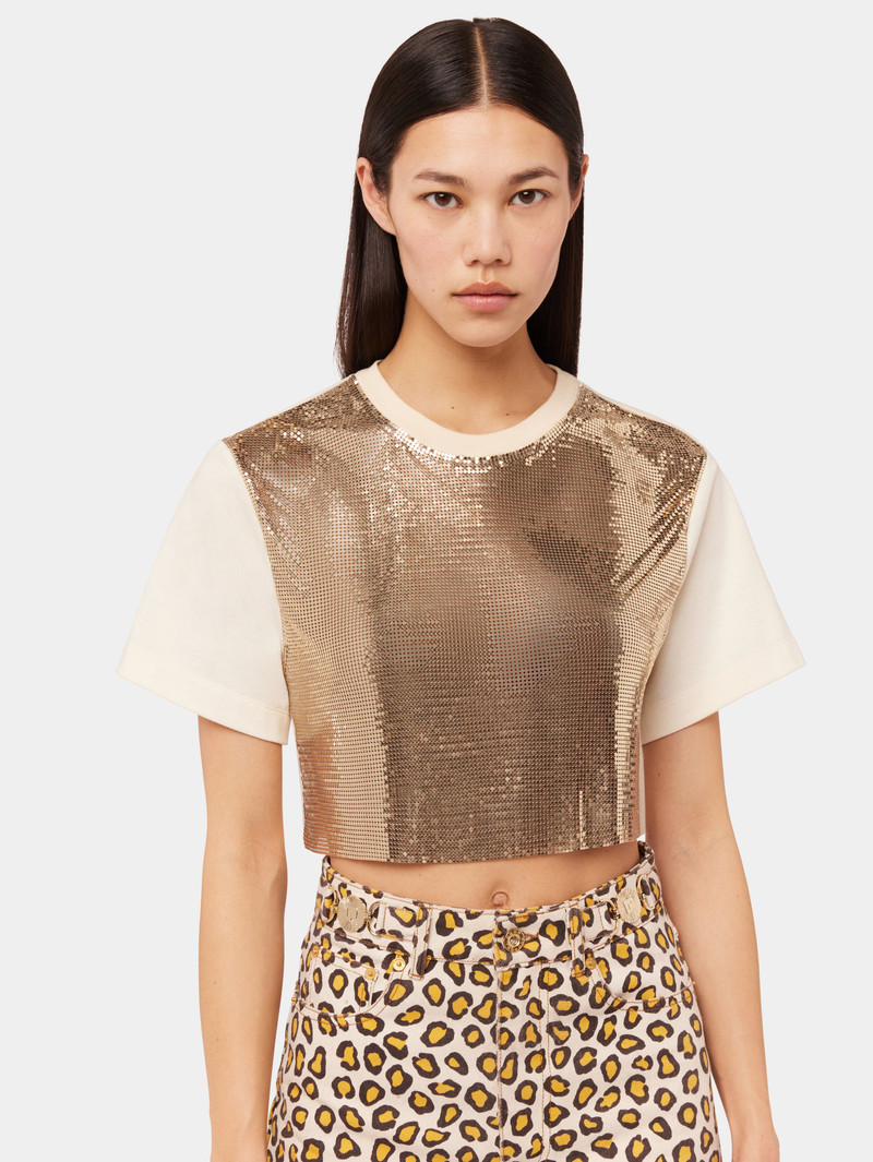 NUDE TOP IN SHINY MIX-MESH 4