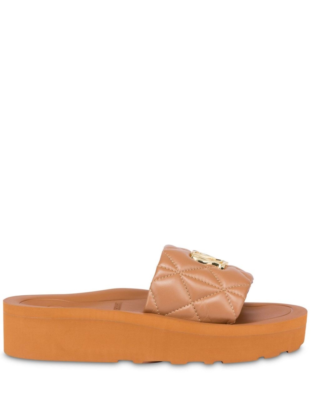 quilted leather slides - 1