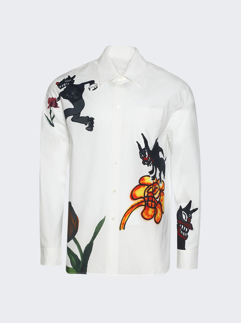 Wolf And Tulip Printed Shirt Lily White 1