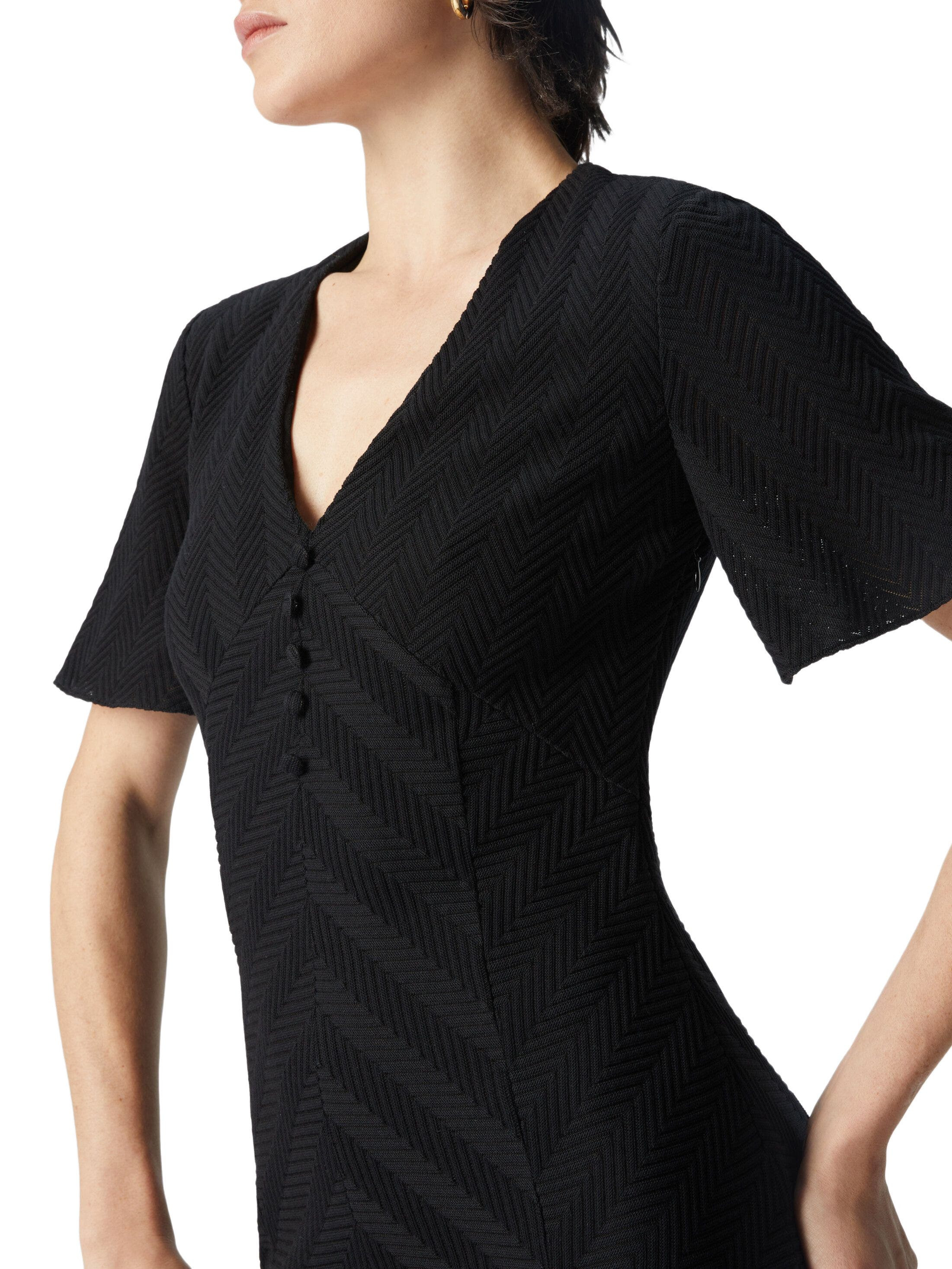 Missoni Long Dress In Cotton And Zigzag Viscose With Flared Hem in Black at Nordstrom - 4