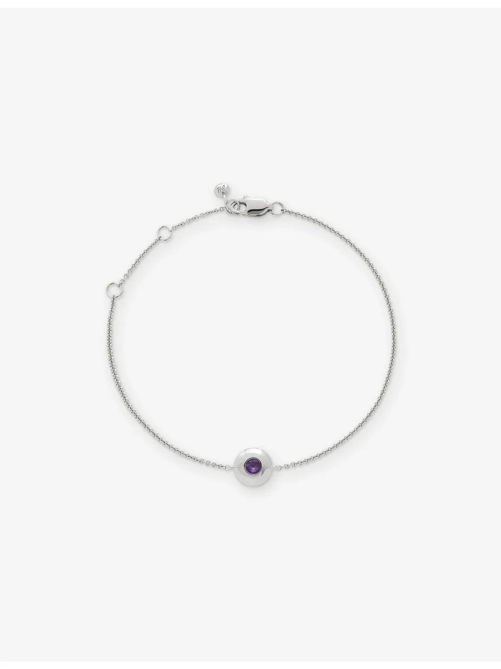 February Birthstone Sterling-Silver And Amethyst Chain Bracelet - 1