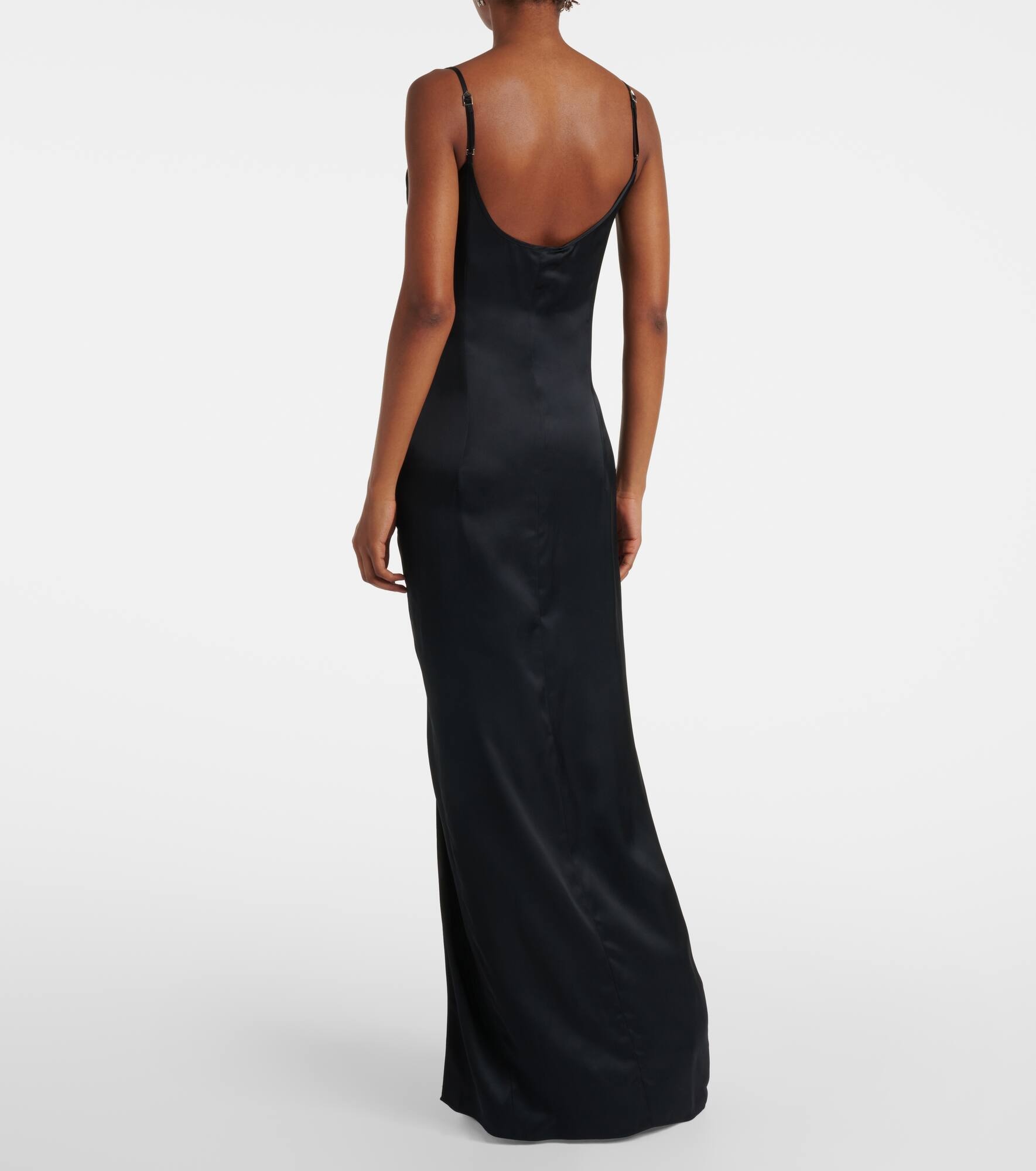Gathered satin slip dress - 3