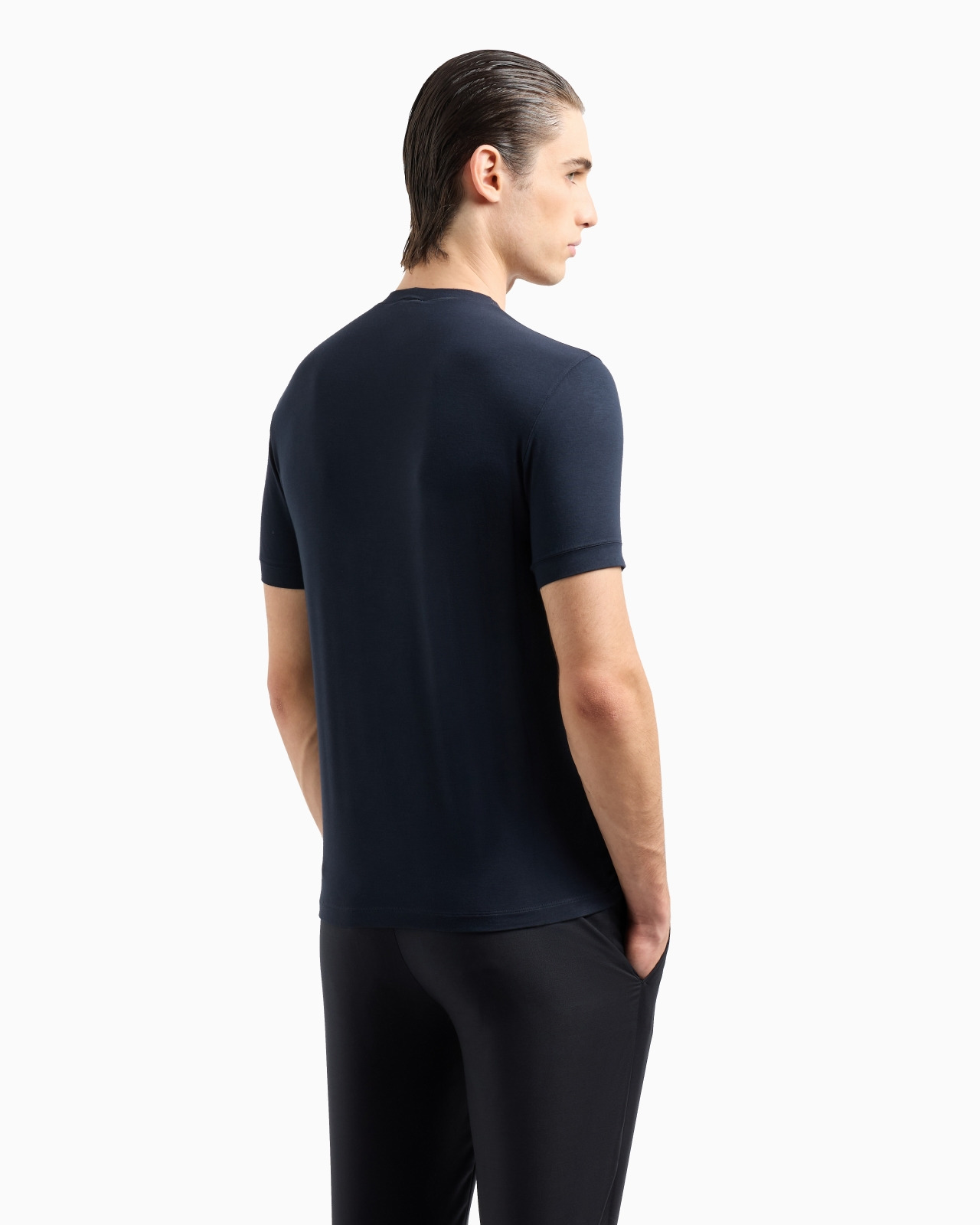 STRETCH VISCOSE BAMBOO JERSEY T-SHIRT WITH GA EMBROIDERY - 3