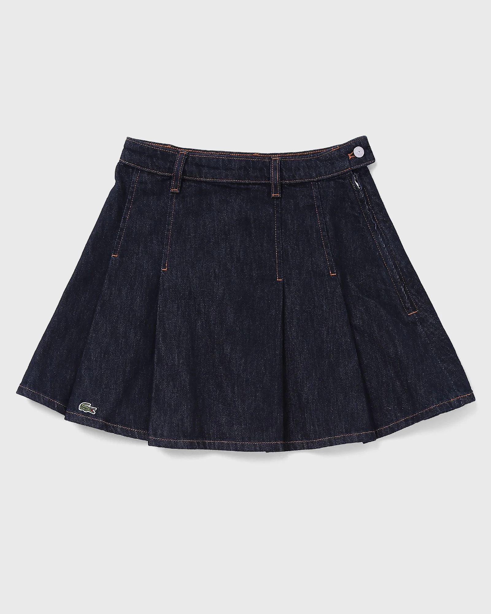 Short Pleated Denim Skirt - 1