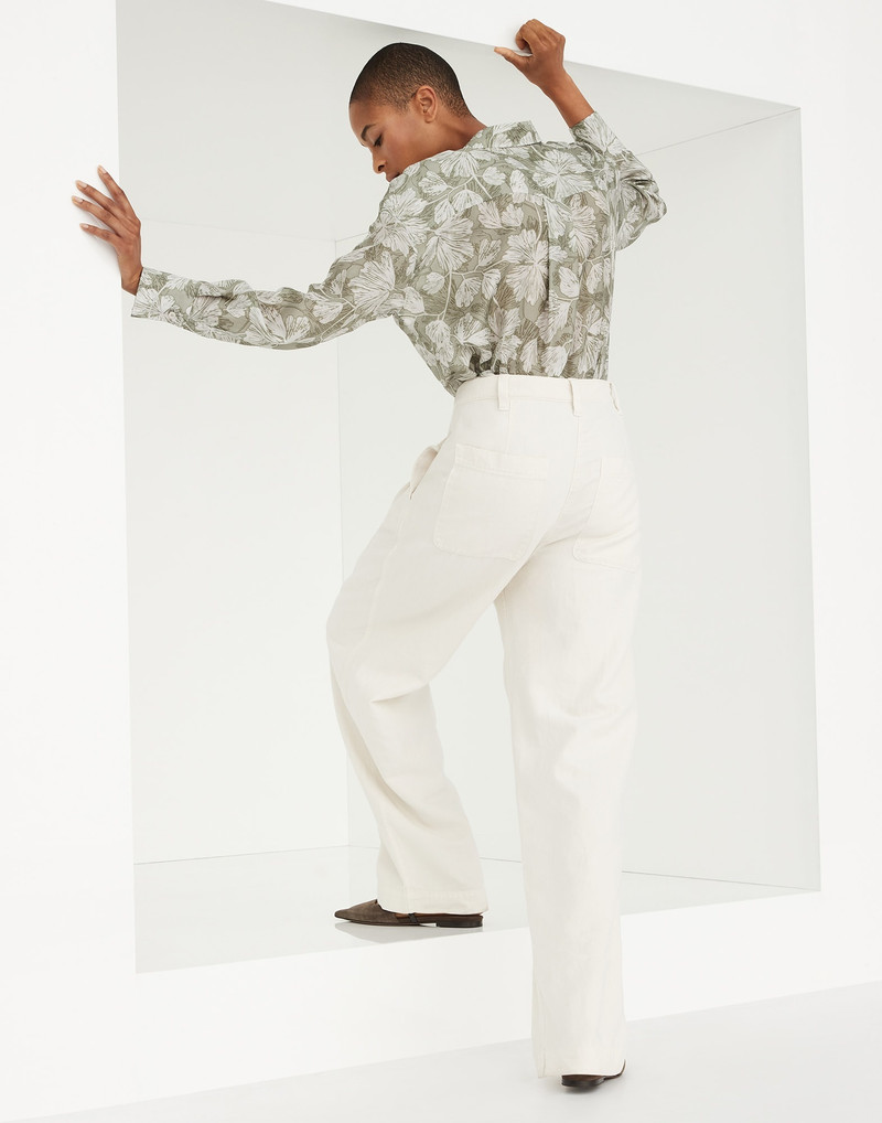 Brunello Cucinelli Garment-dyed relaxed trousers in cotton and linen cover outlook