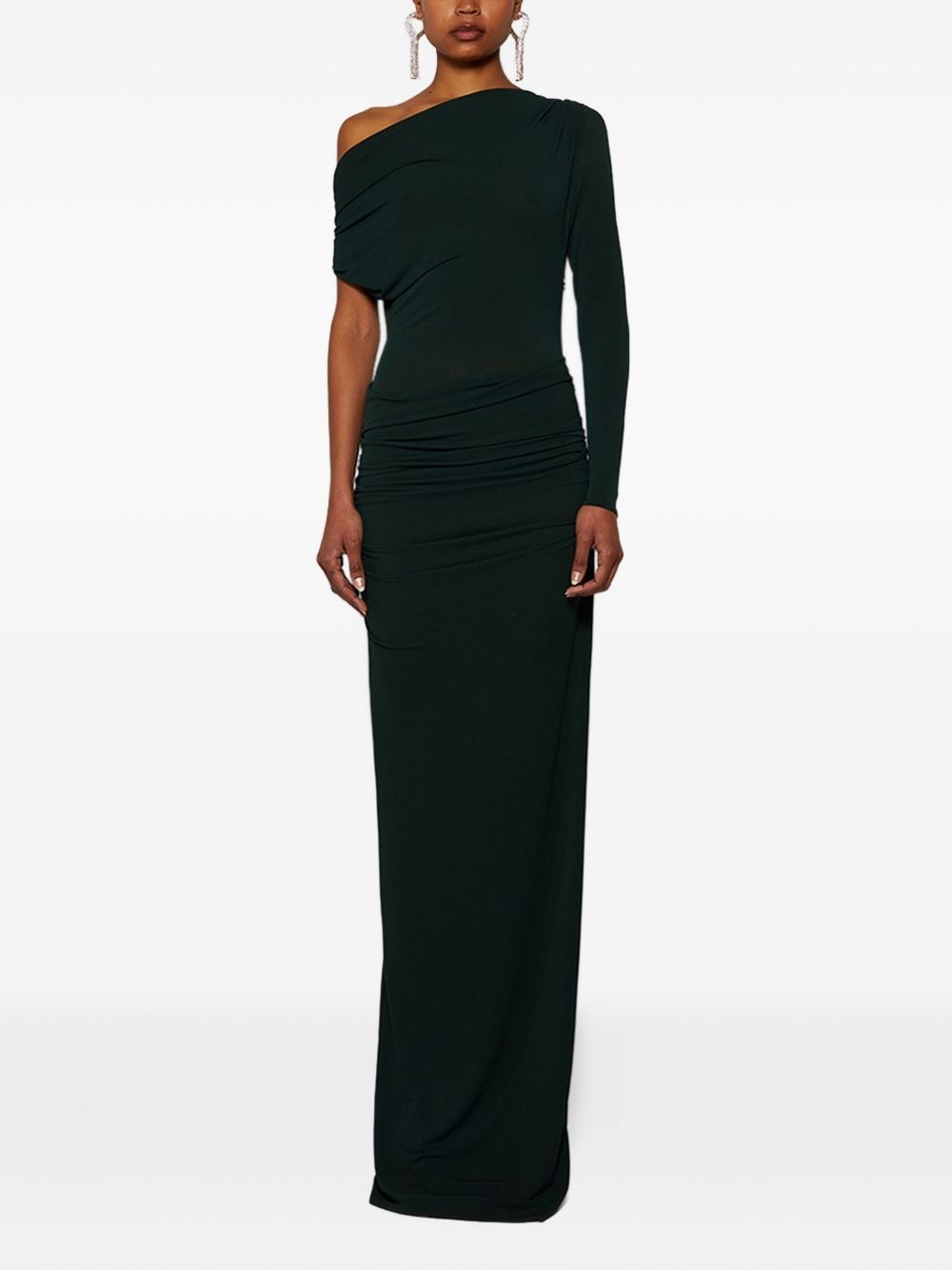 asymmetric draped maxi dress - 3