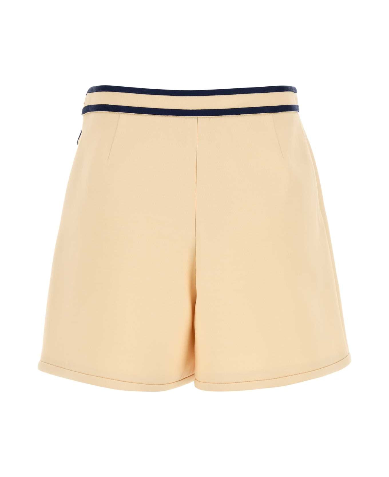 Cream Crepe Shorts - 2