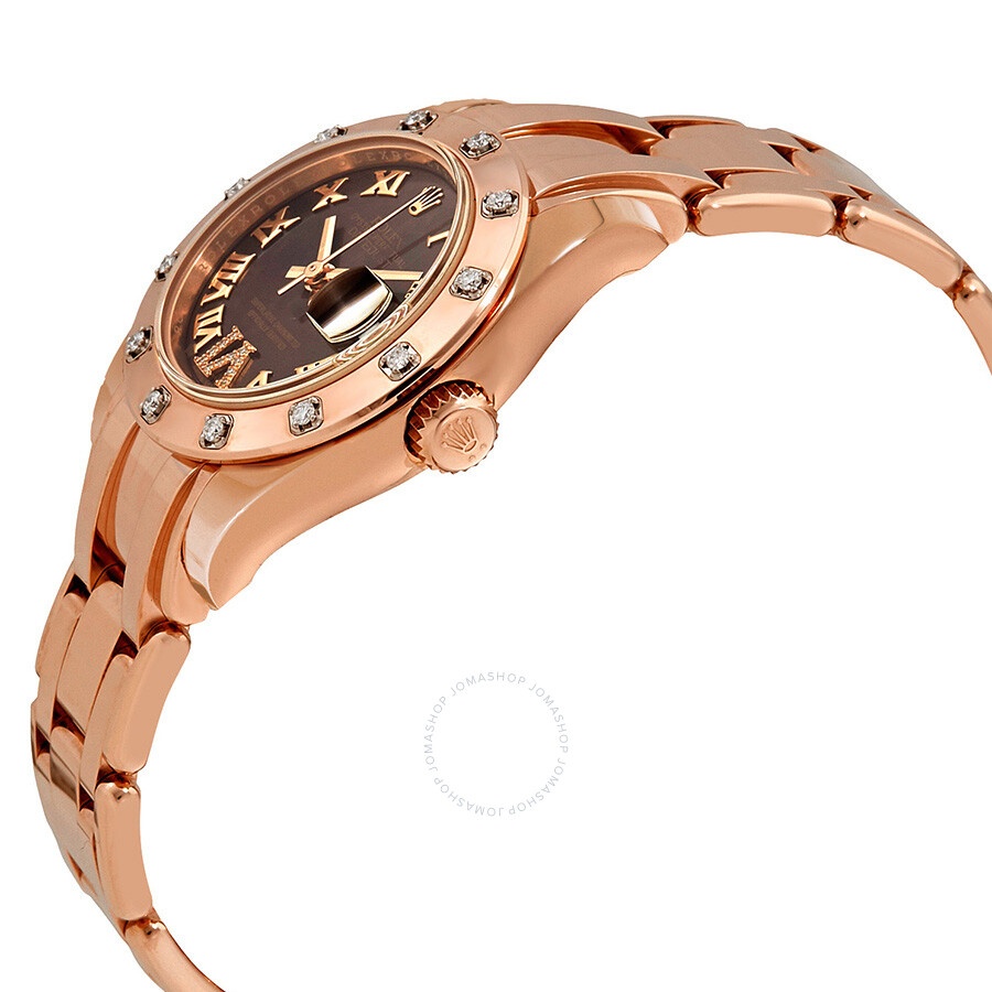 Rolex Lady-Datejust Pearlmaster Chocolate Brown Dial 18K Everose Gold Automatic Ladies Watch 80315BR - 2