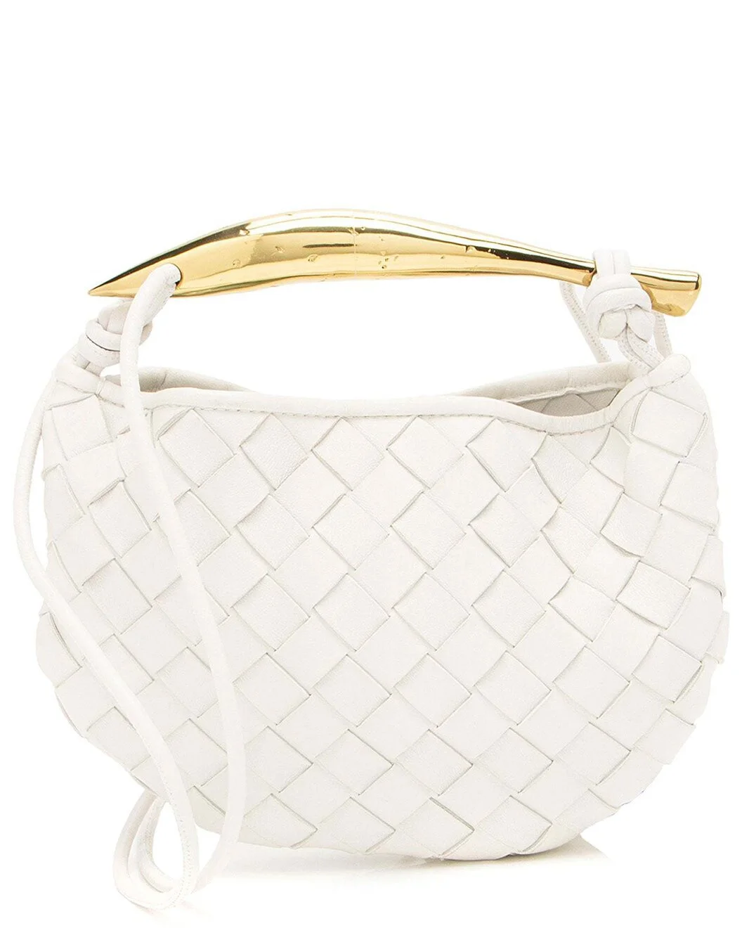 Bottega Veneta White Intrecciato Leather Baby Sardine Bag (Authentic Pre-Loved) - 1