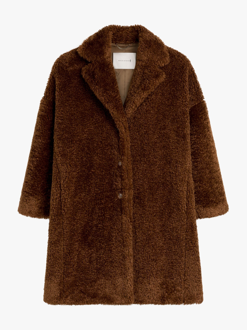 HUMBIE CHESTER BROWN ECO FUR COCOON COAT 1