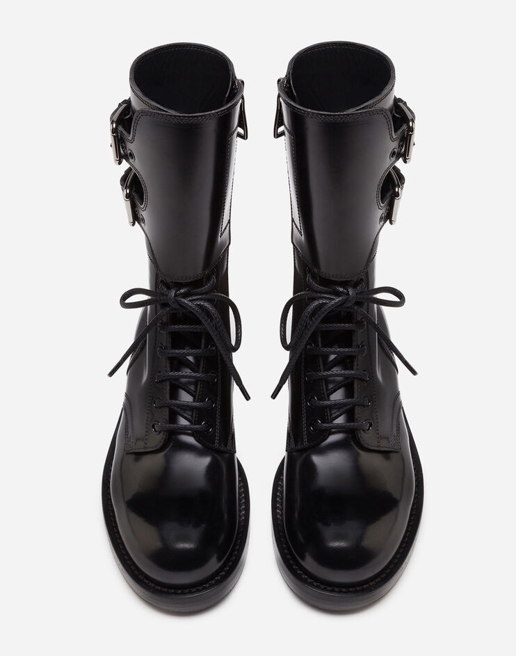 Polished calfskin combat boots - 4