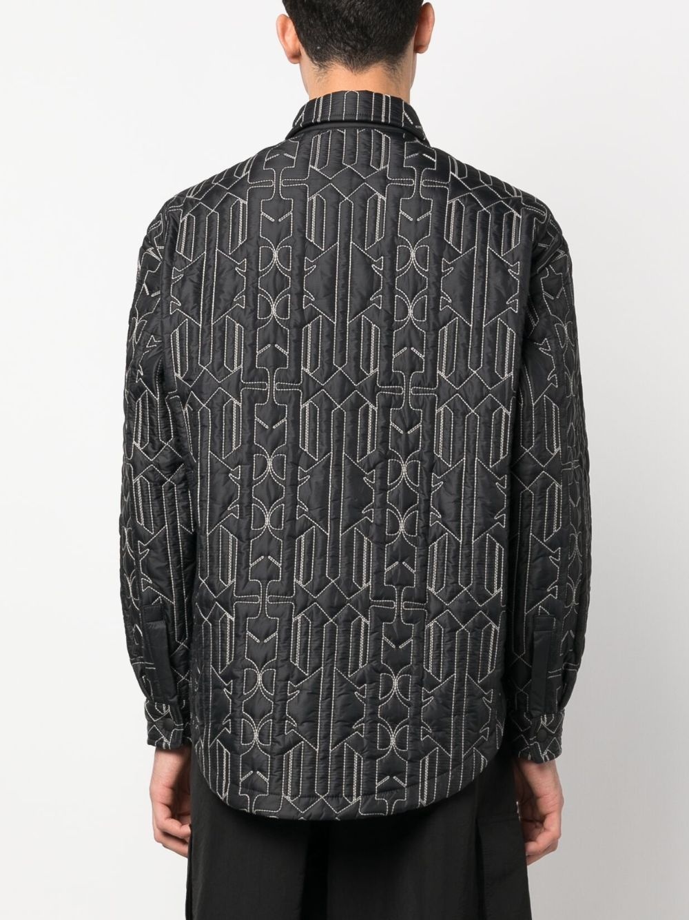 monogram-quilted shirt jacket - 4